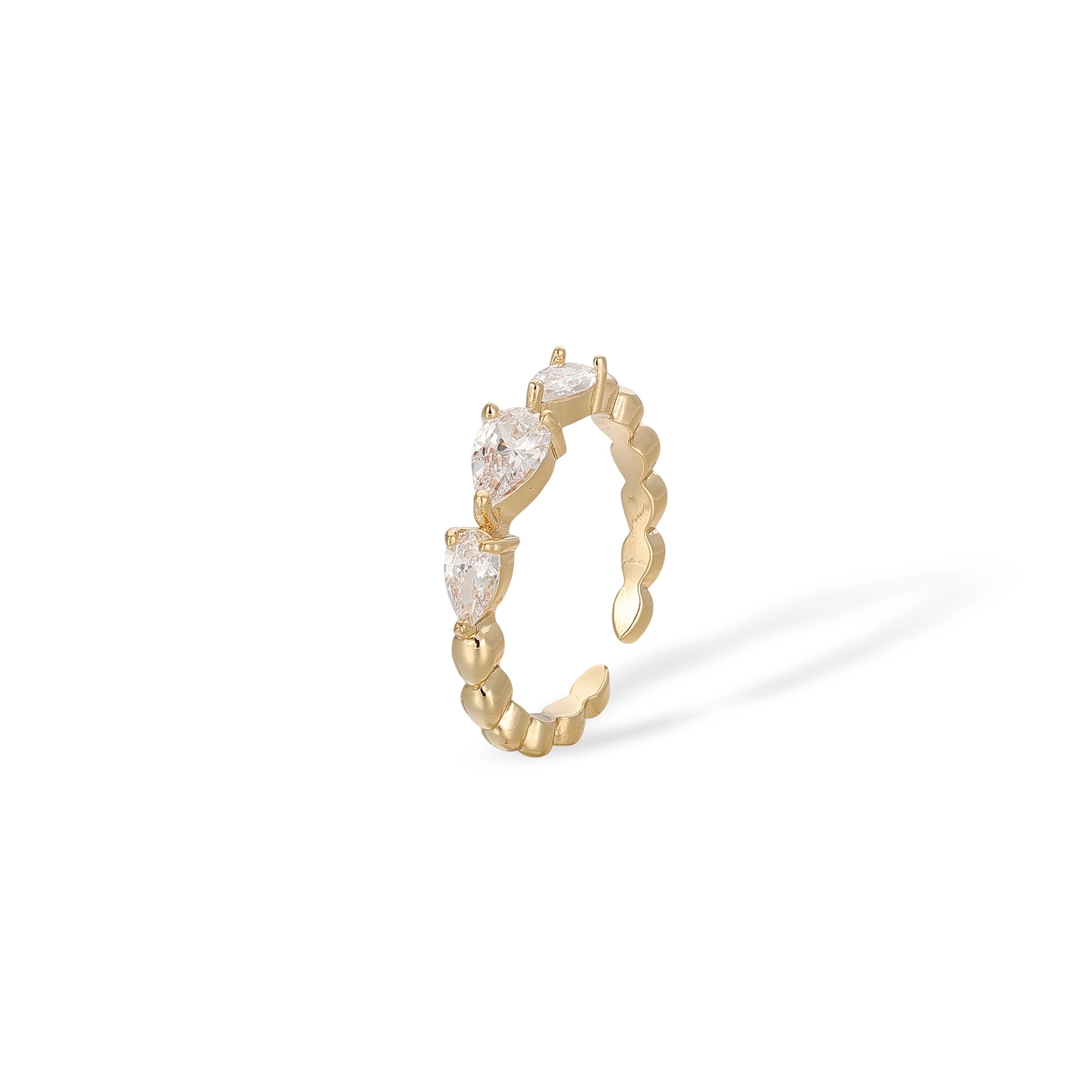 Edeltraud 14K Gold Teardrop Open Ring
