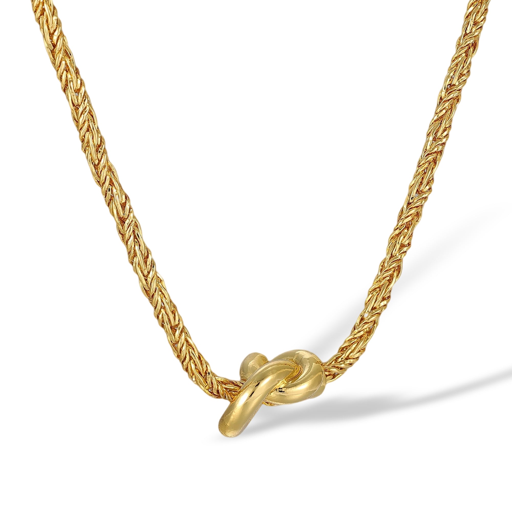 Edelvine 14K Gold Twisted Rope Knot Necklace
