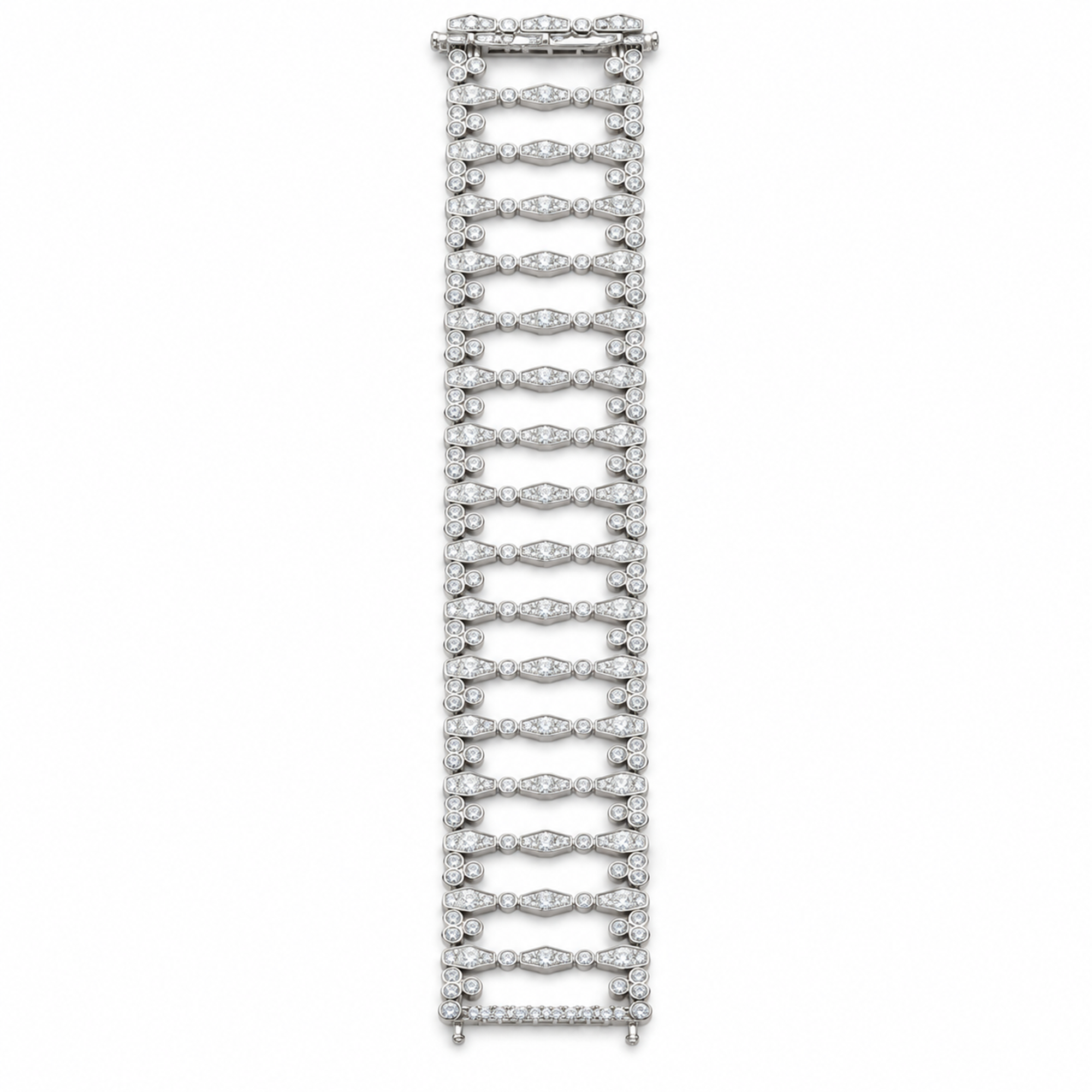 Elfrieda White Geometric Openwork Bracelet