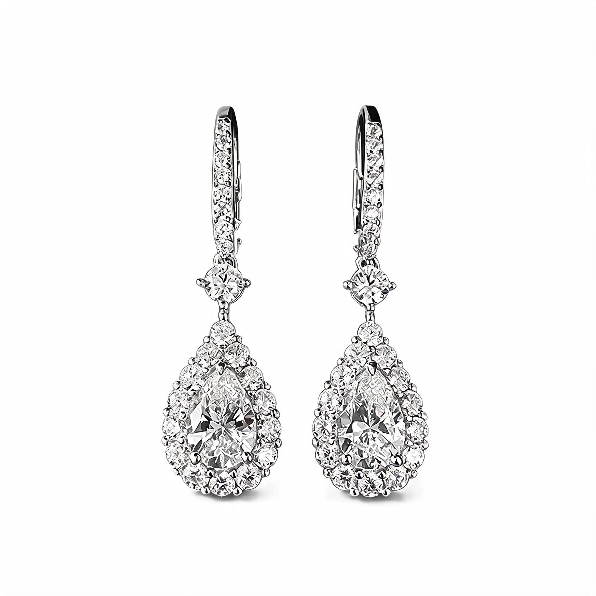 Elhild White Teardrop Earrings