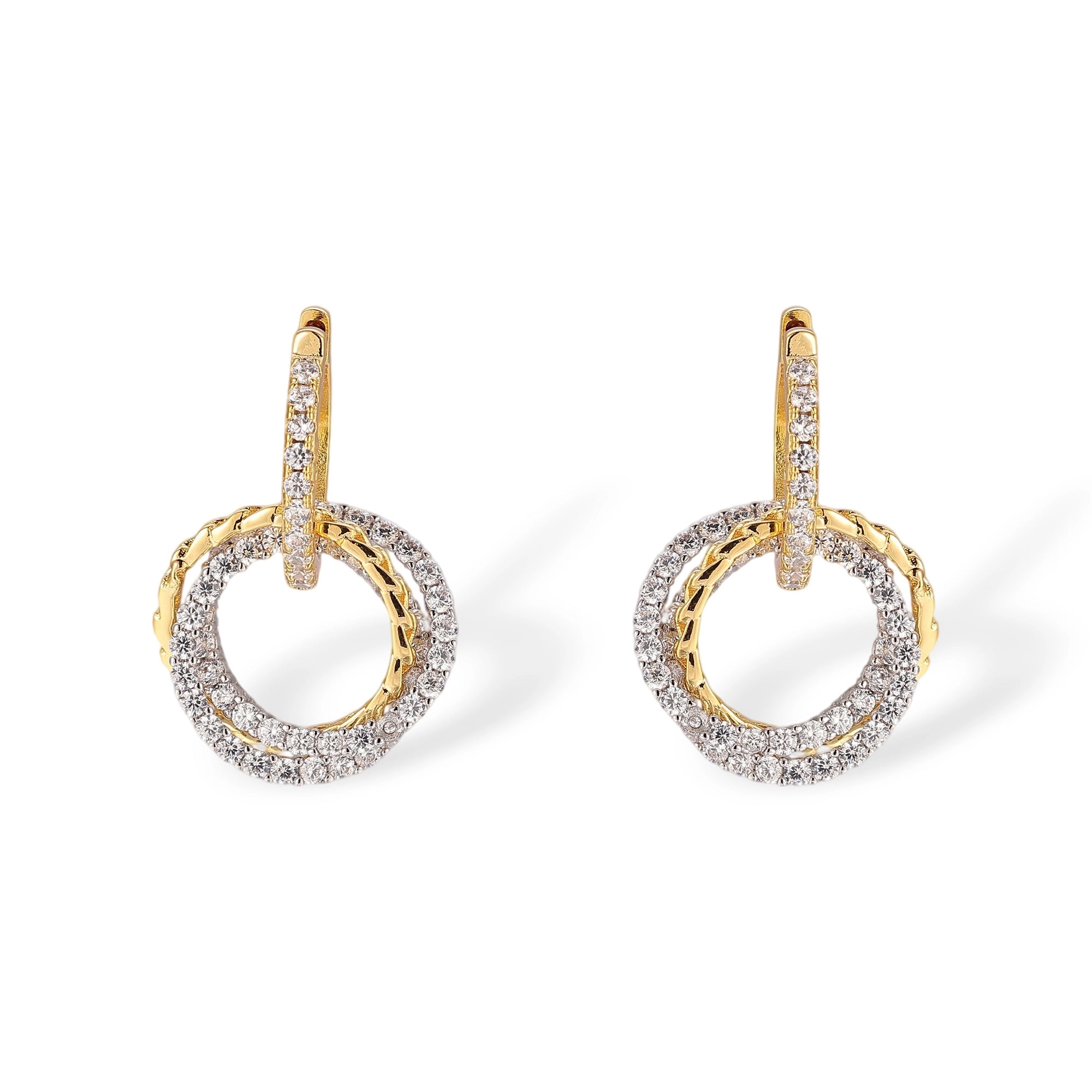 Ellen 14K Gold Stacked Circle Earrings
