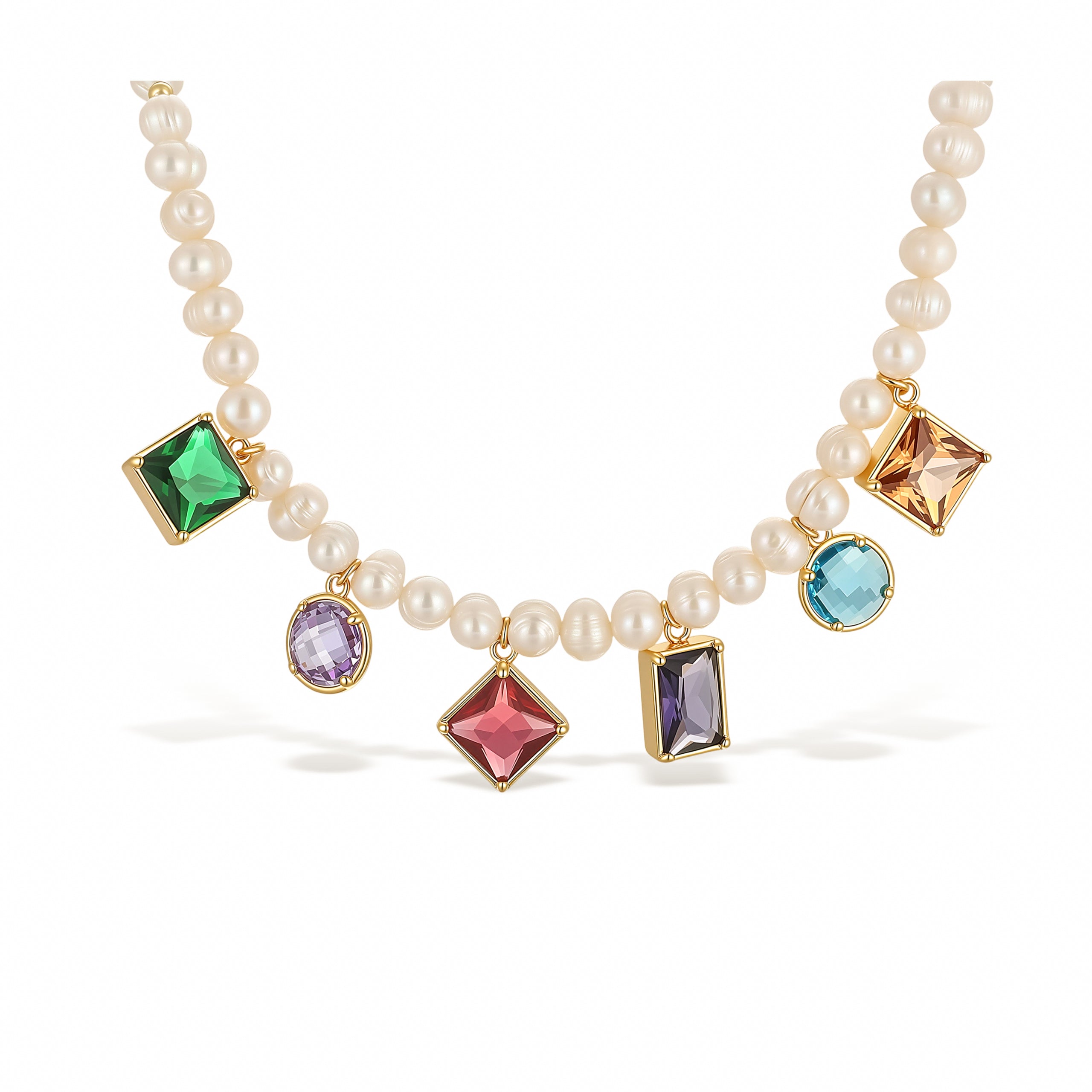 Emblème de grâce White Pearl Necklace