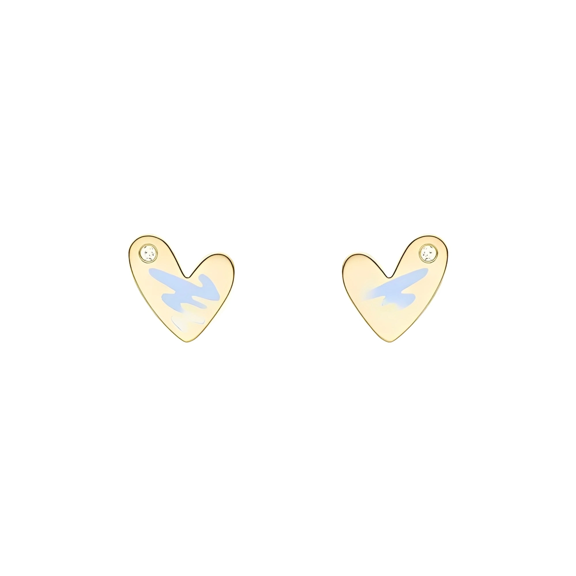 Émilie Blue Heart Stud Earrings