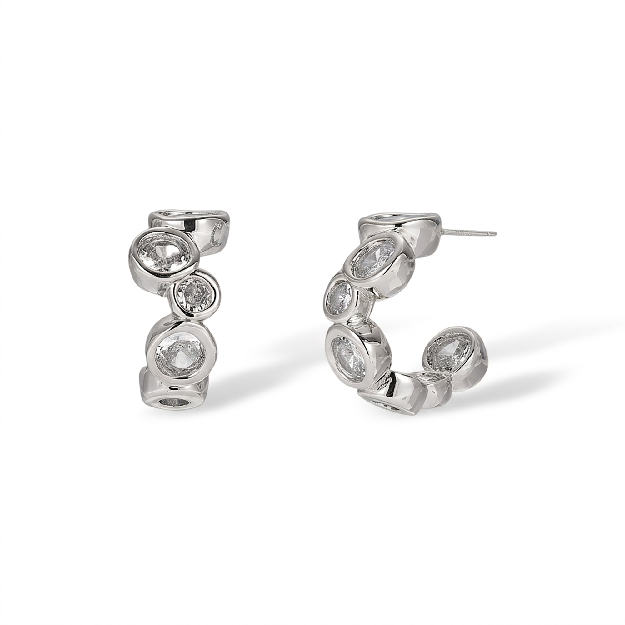 Eudoxa 18K Gold Bezel Round Earrings