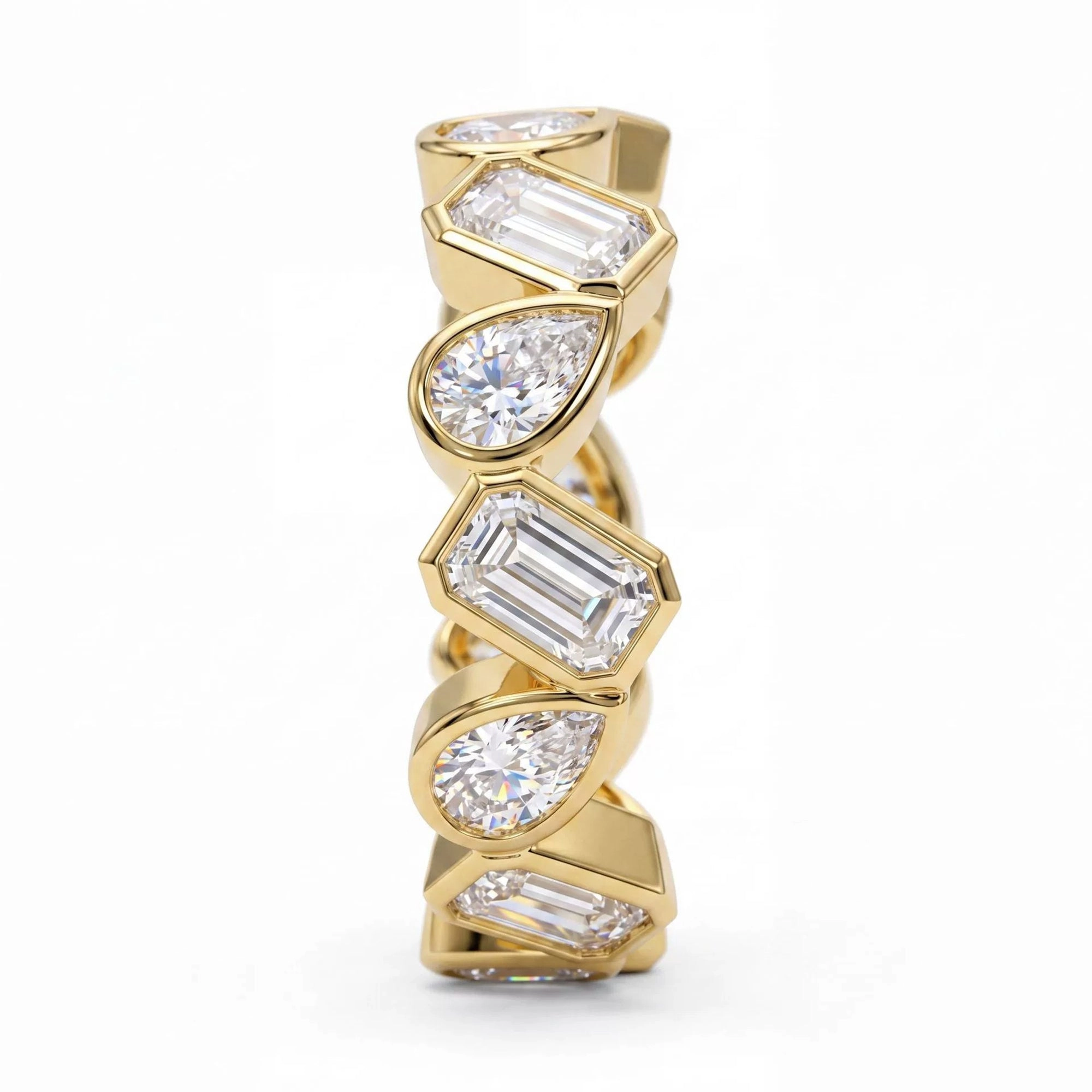 Fabia 14K Gold Teardrop Baguette Moissanite Ring