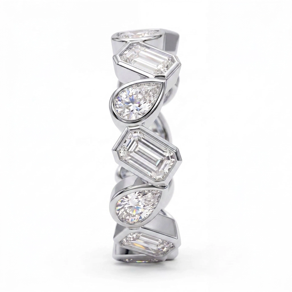 Fabia 14K Gold Teardrop Baguette Moissanite Ring