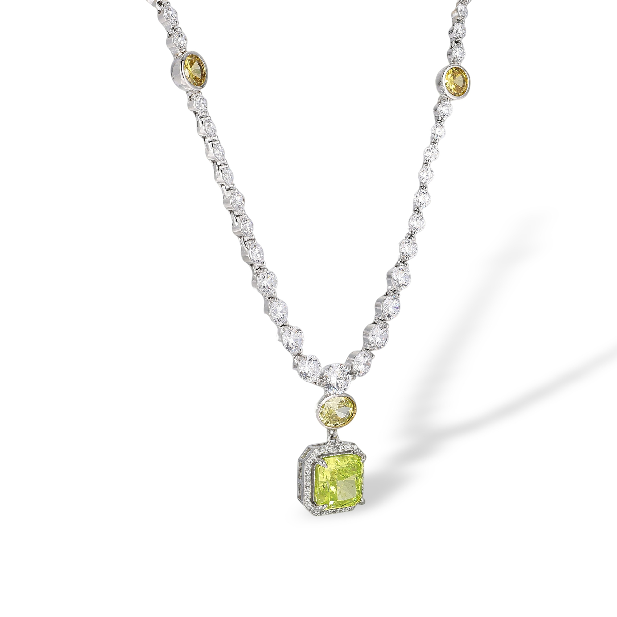 Fatima Green Square Necklace