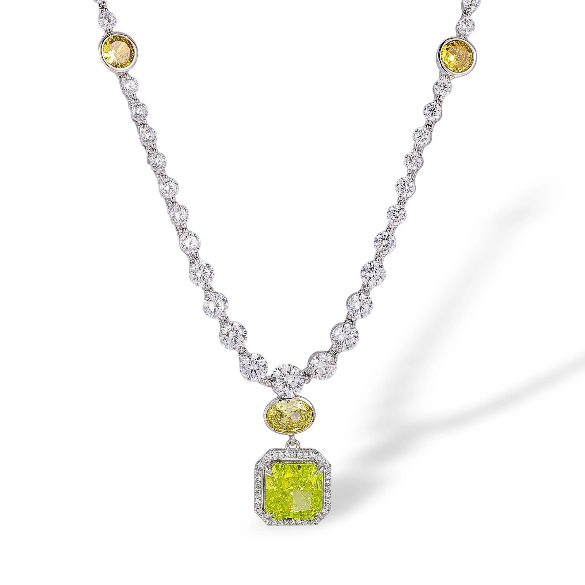 Fatima Green Square Necklace