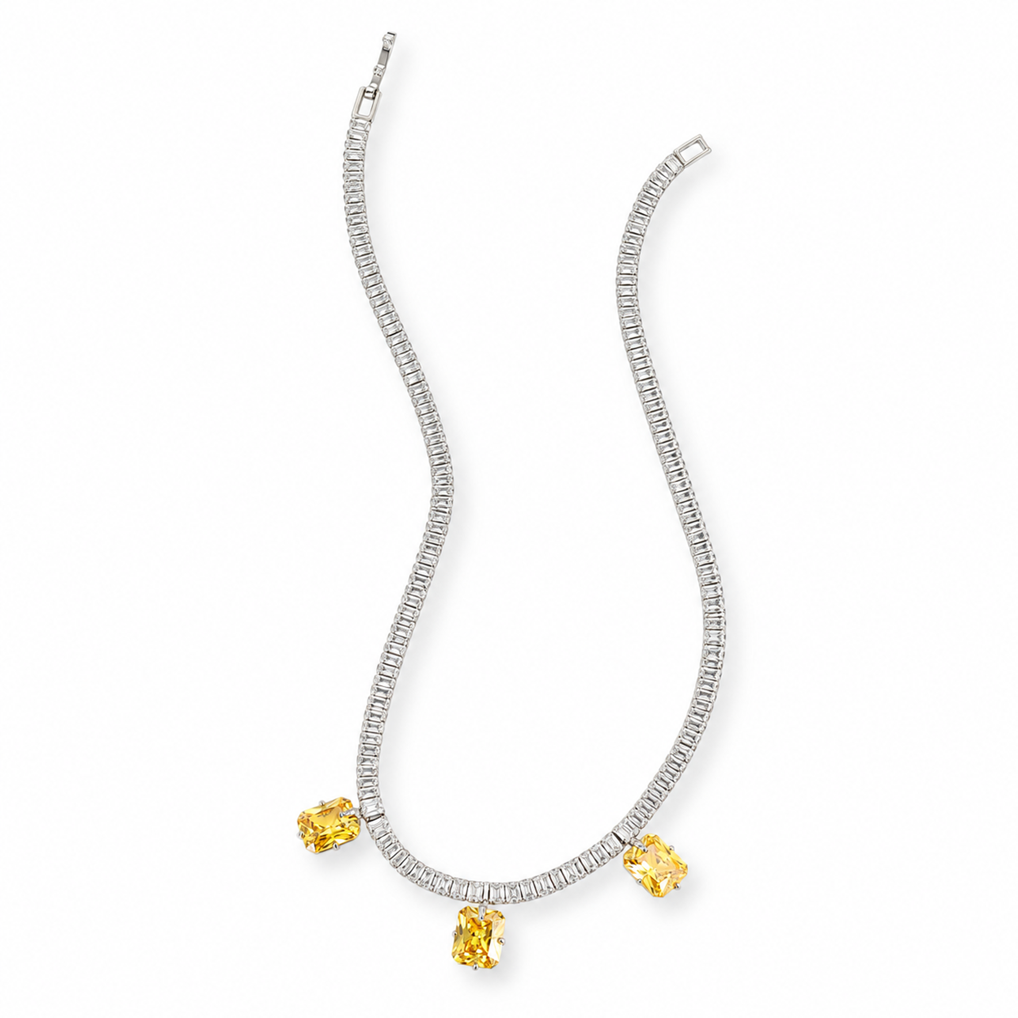 Fidelia Yellow Radiant Drop Earrings & Necklace Set