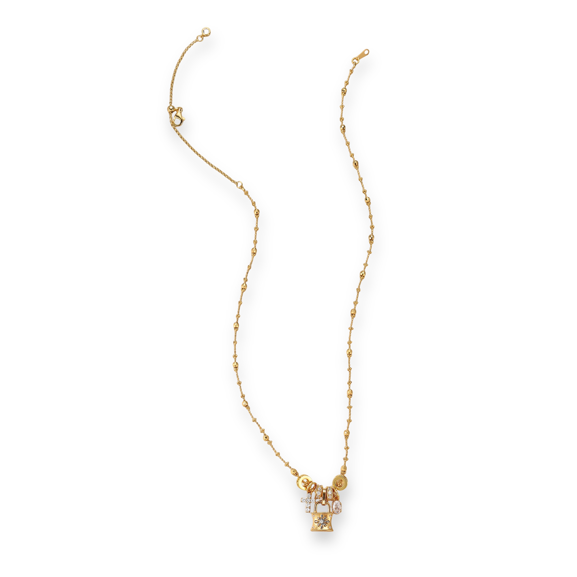 Flaviana 18K Gold Padlock Cross Necklace