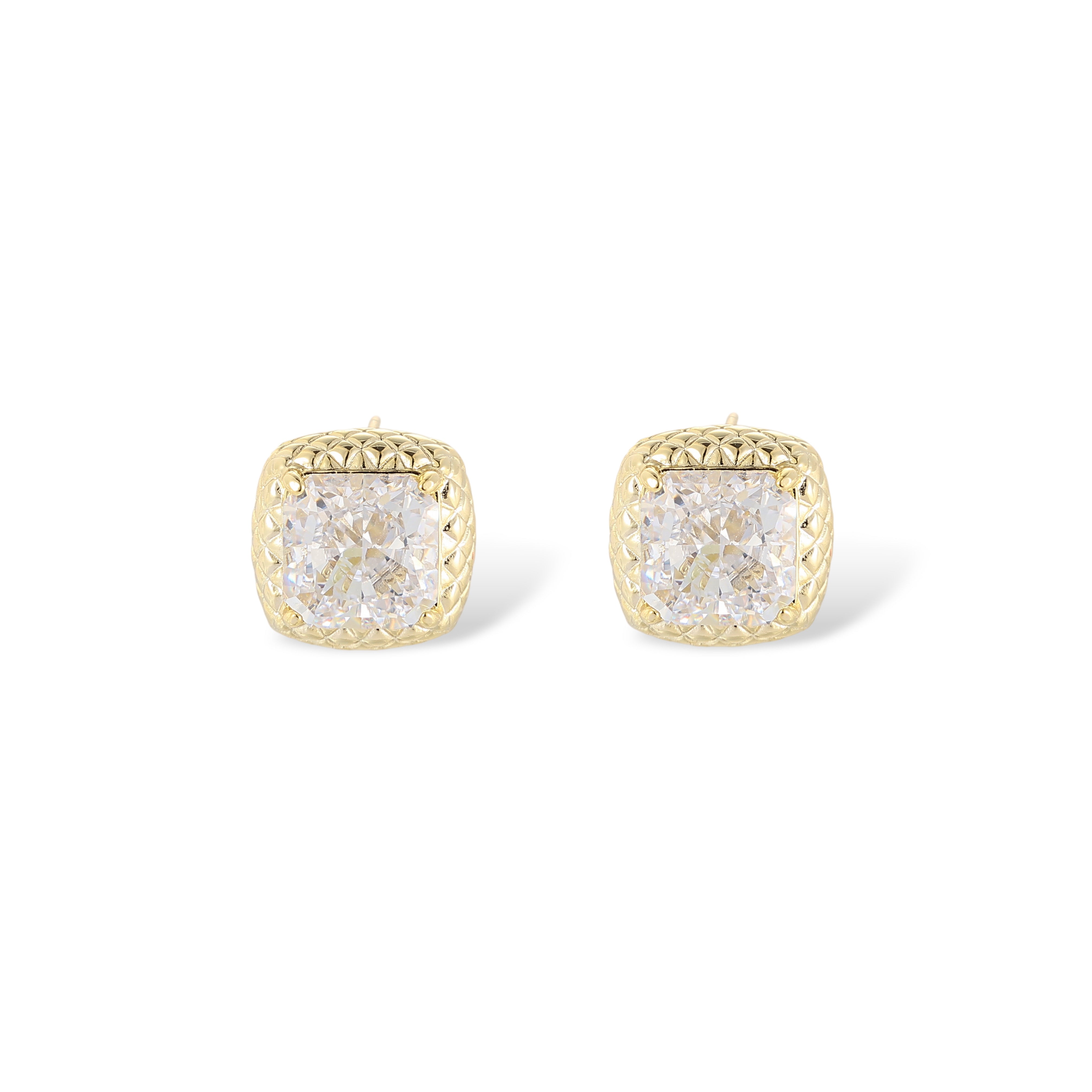 Flavie 14K Gold Square Stud Earrings