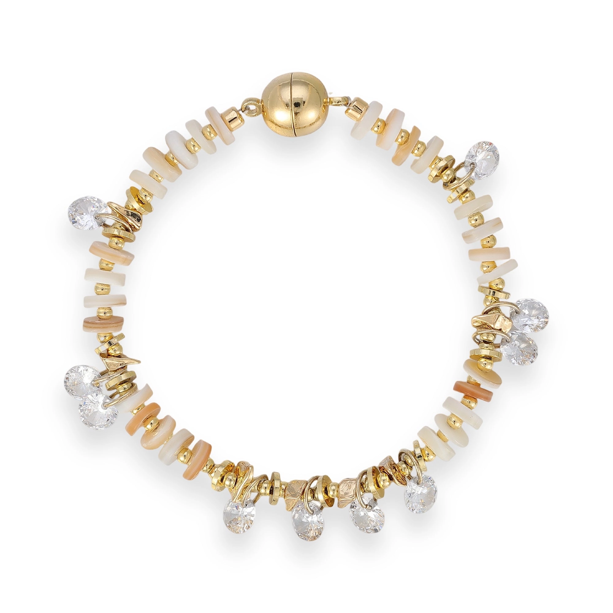 Franka 14K Gold Coconut Shell Crystal Bracelet