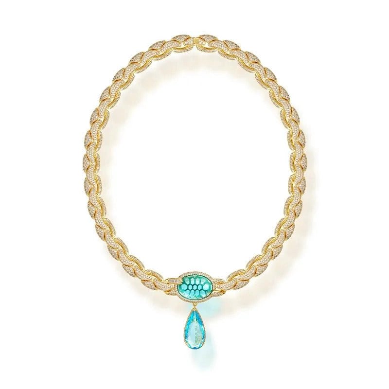 Fridlind 14K Gold Teardrop Cushioon Choker Necklace