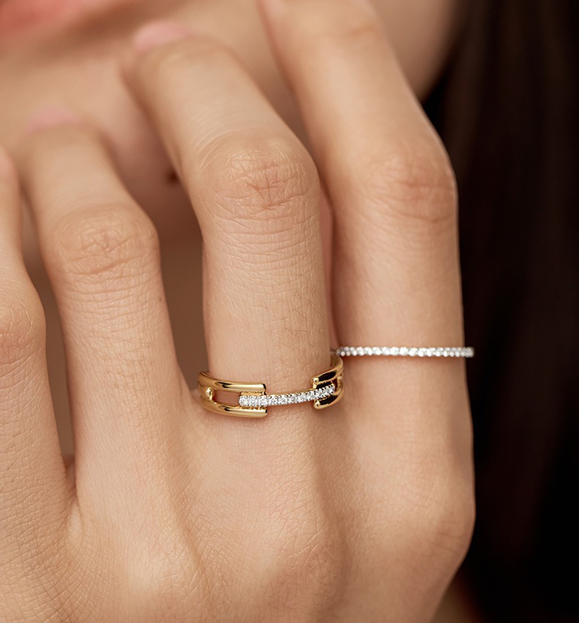 Friedgard 18K Gold Layered Pavé Ring