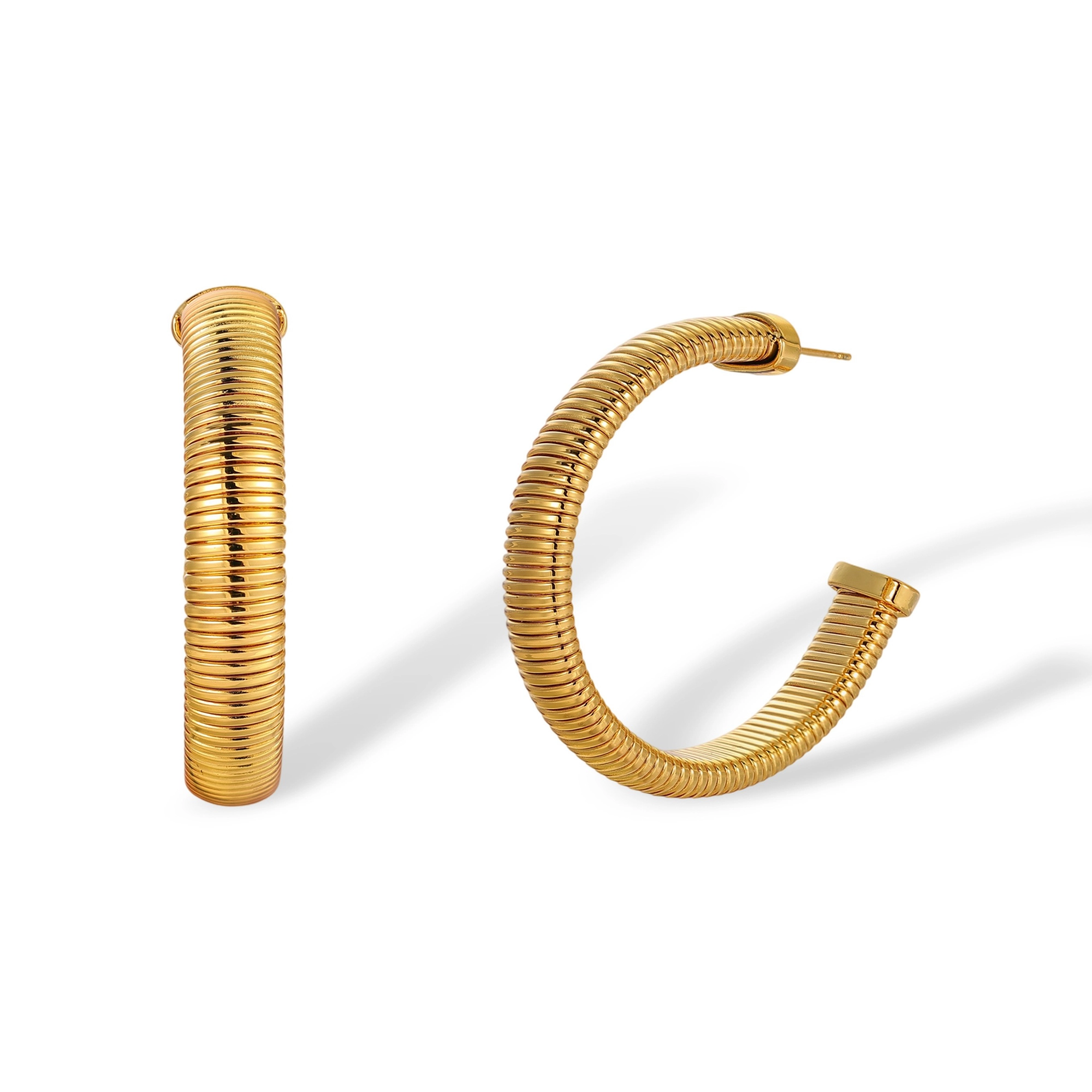 Friedhilda 18K Gold C Shaped Hoop Earrings