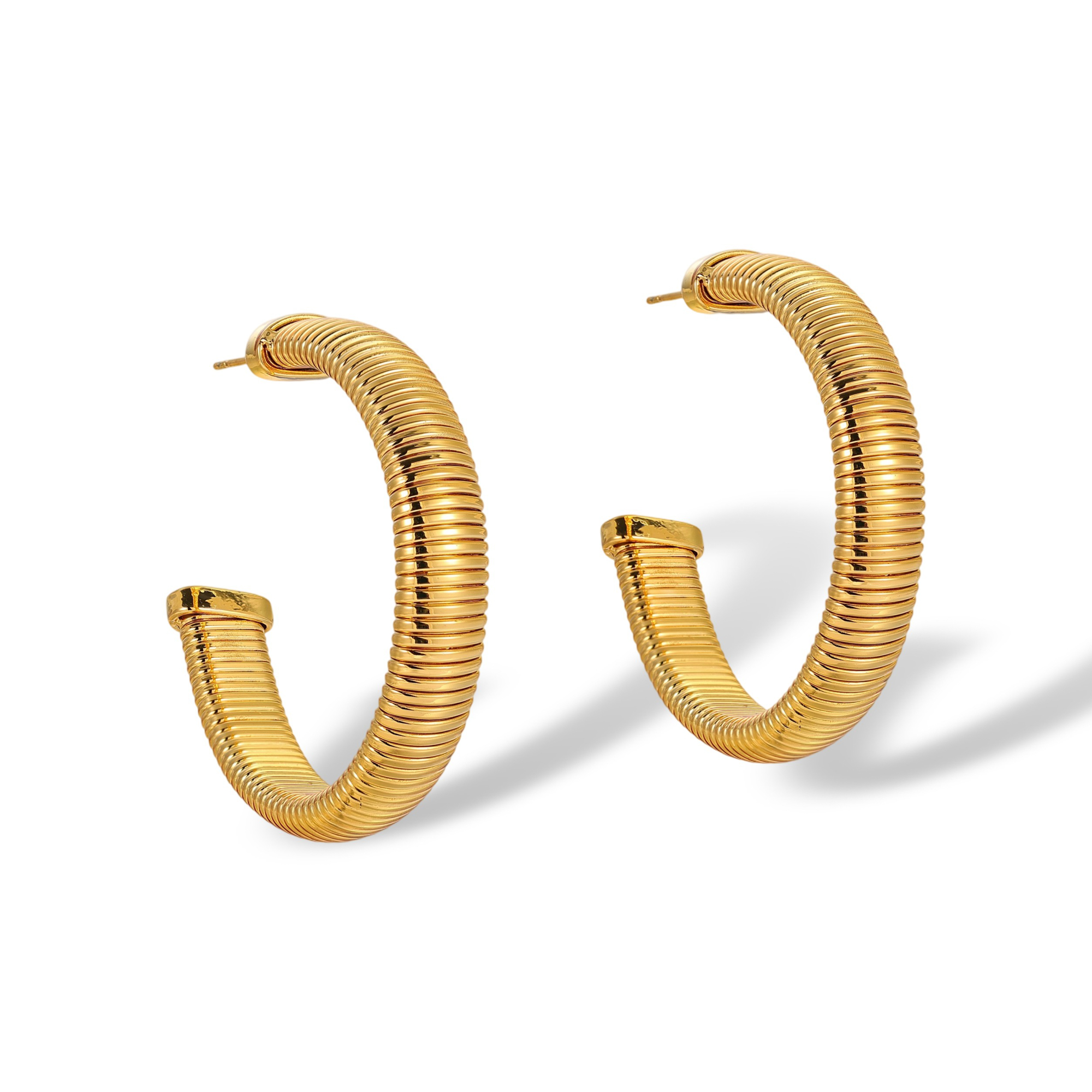 Friedhilda 18K Gold C Shaped Hoop Earrings