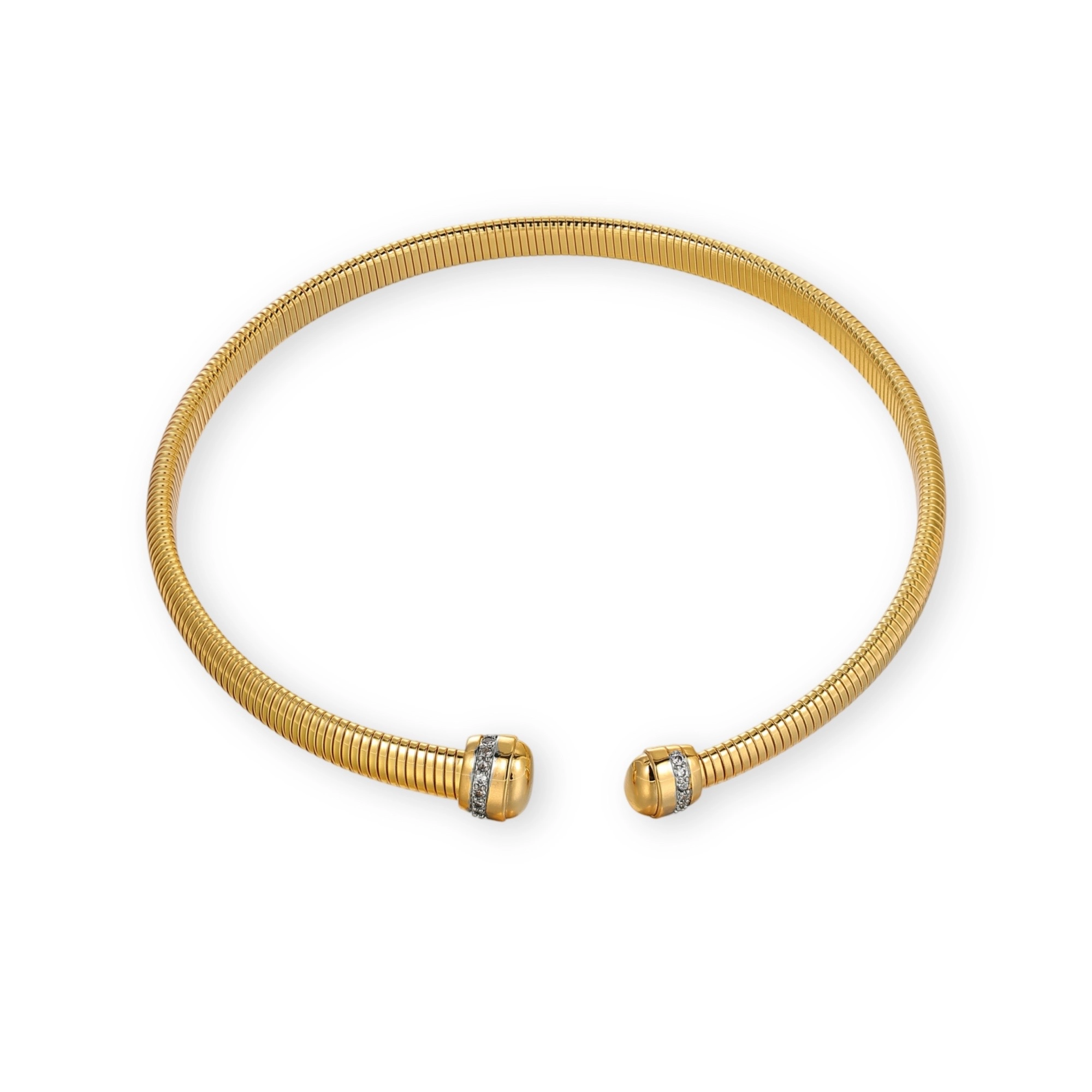 Friedhilda 18K Gold Pavé Ball Accents Choker Necklace