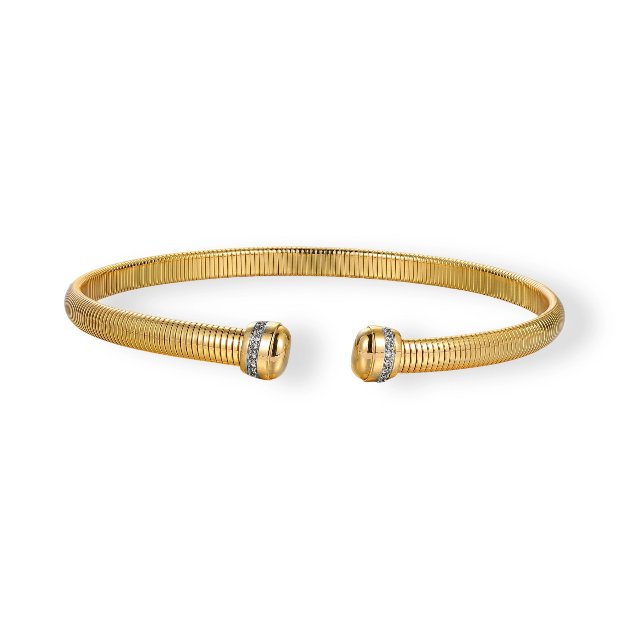 Friedhilda 18K Gold Pavé Ball Accents Choker Necklace
