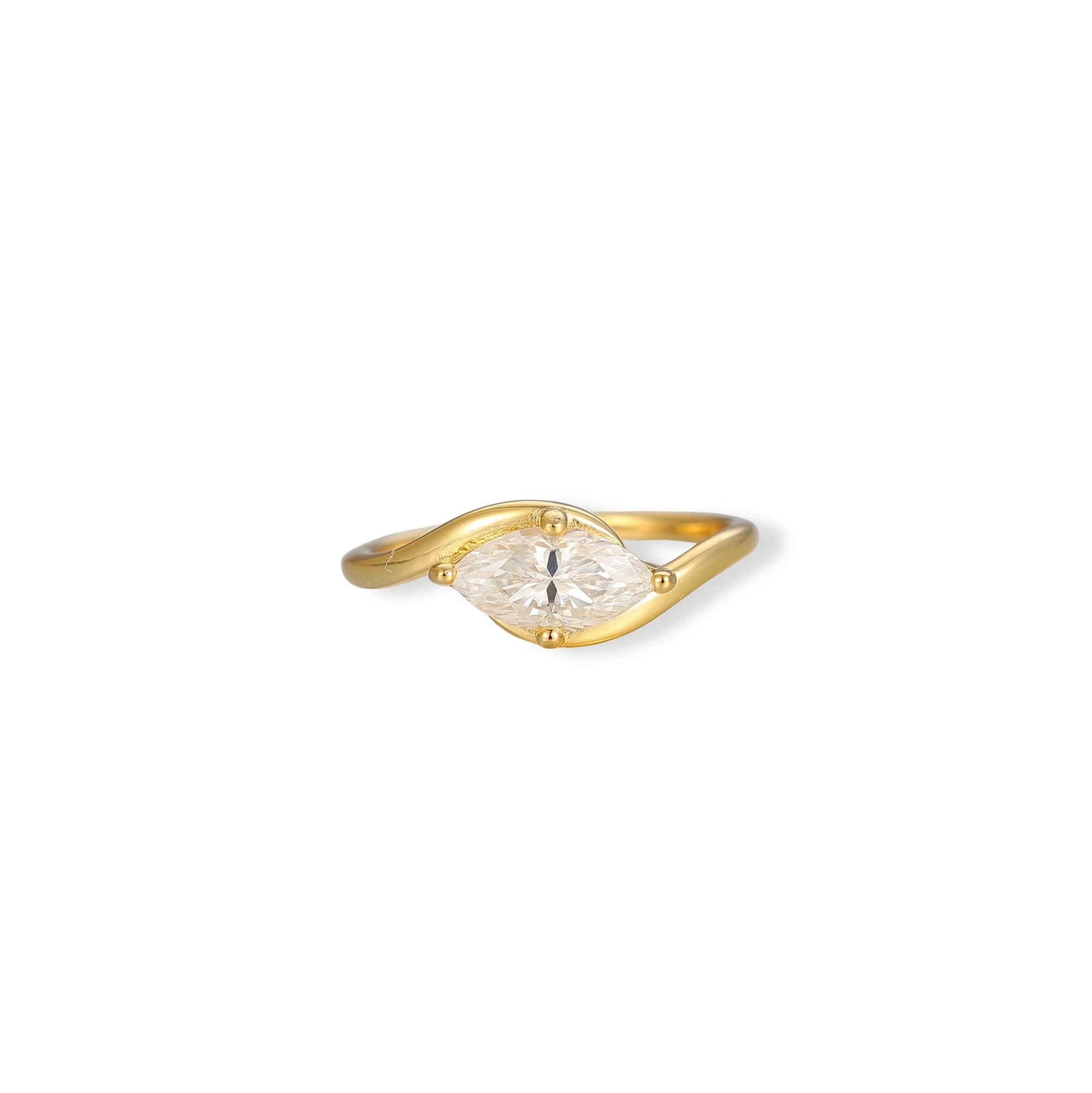 Friedlina 14K Gold Marquise Moissanite Ring Set