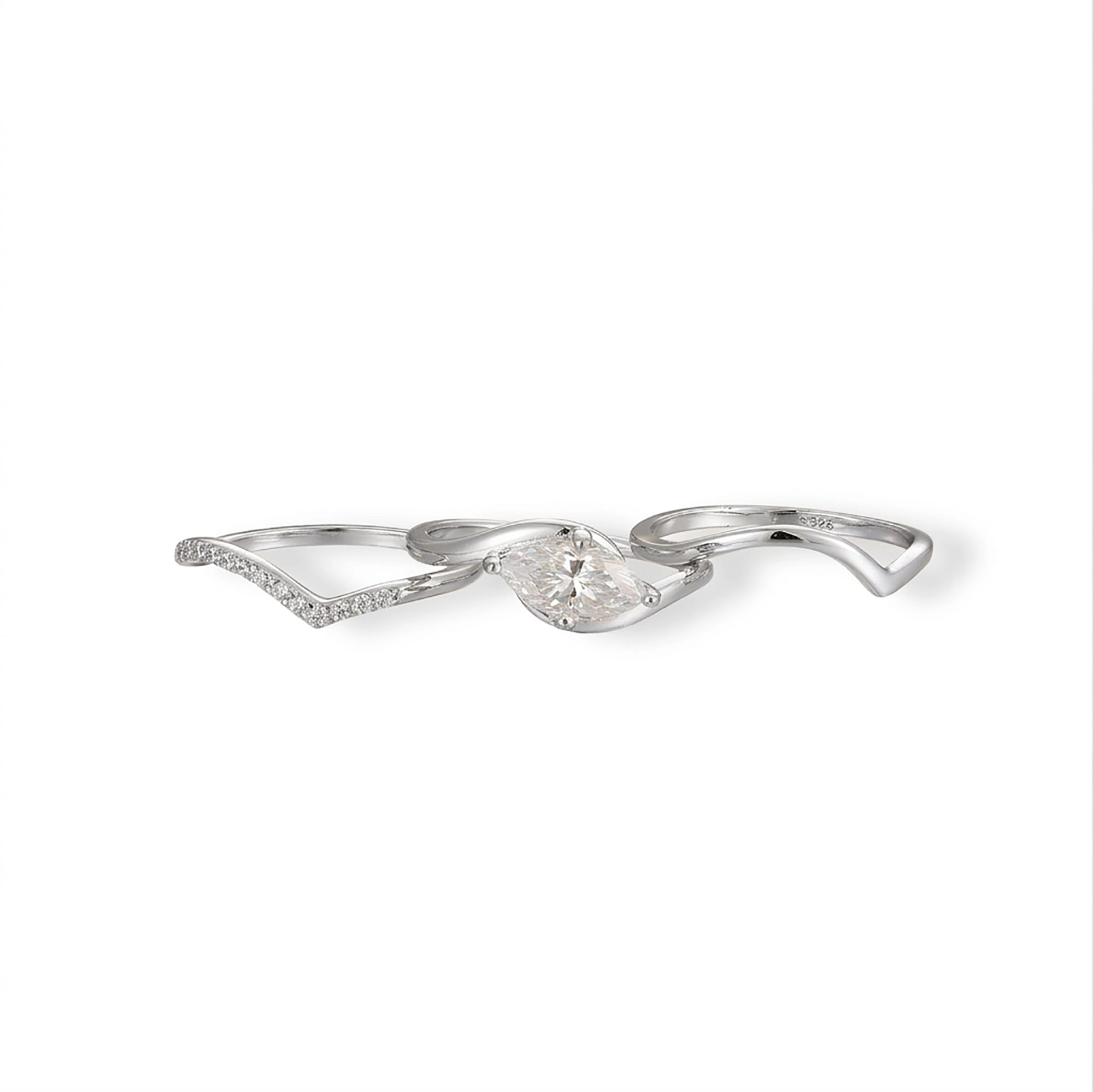 Friedlina 14K Gold Marquise Moissanite Ring Set