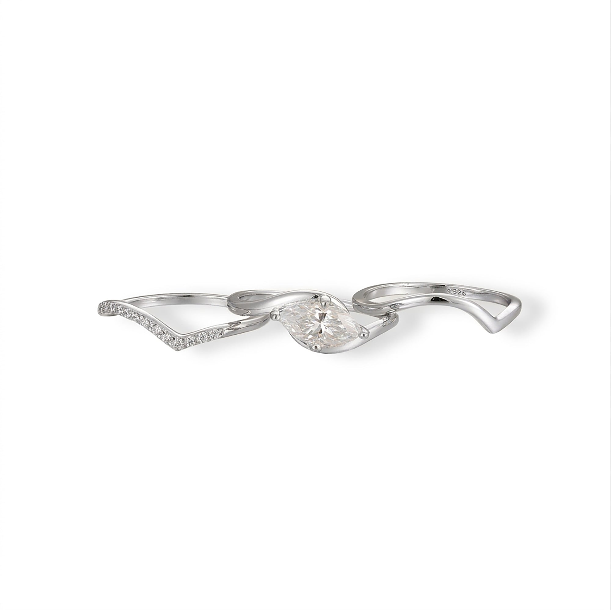Friedlina 14K Gold Marquise Moissanite Ring Set
