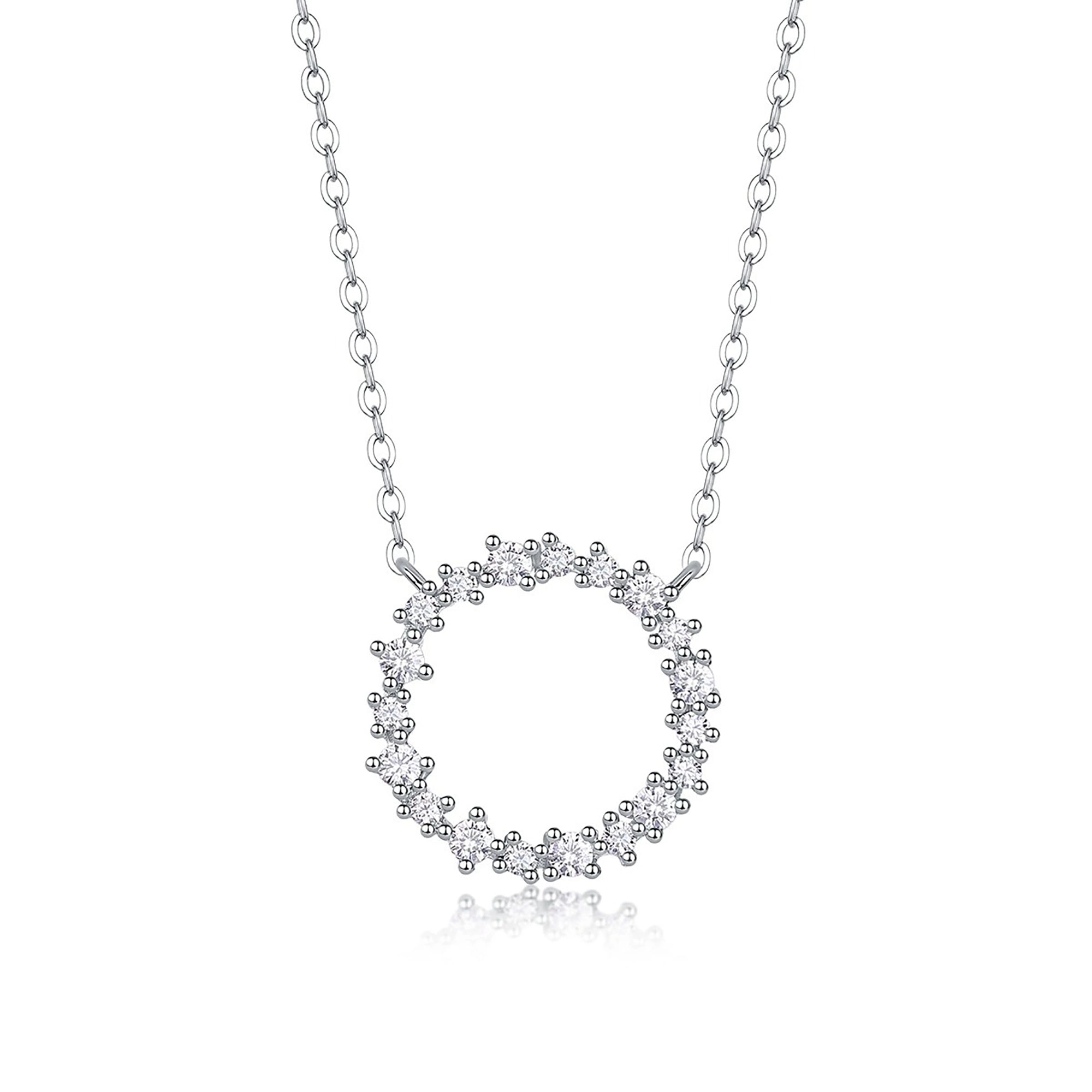 Garance White Hollow Circular Necklace