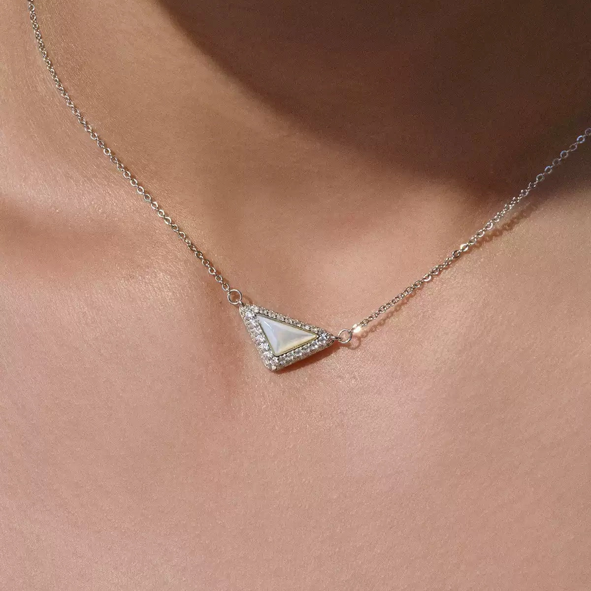 Geertje 14K Gold Triangular Mother-of-Pearl  Necklace