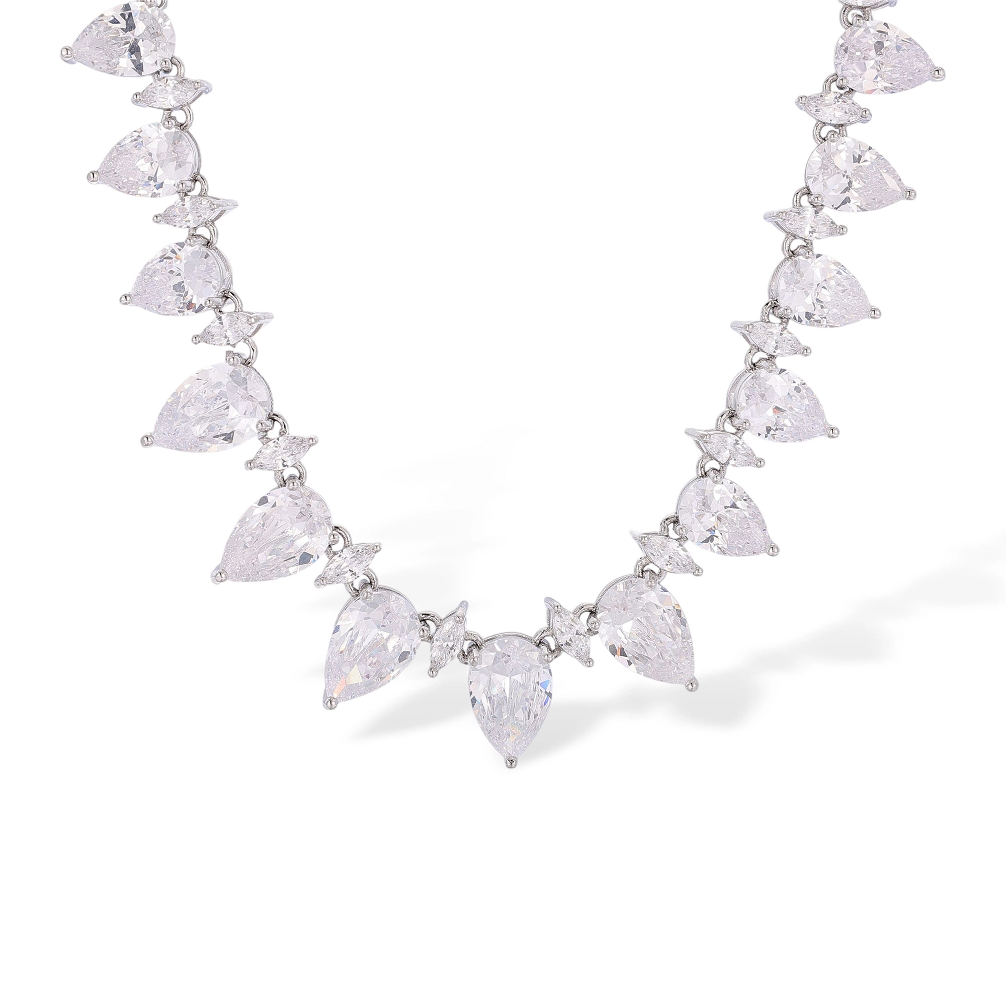 Geraldine White Teardrop Marquise Necklace