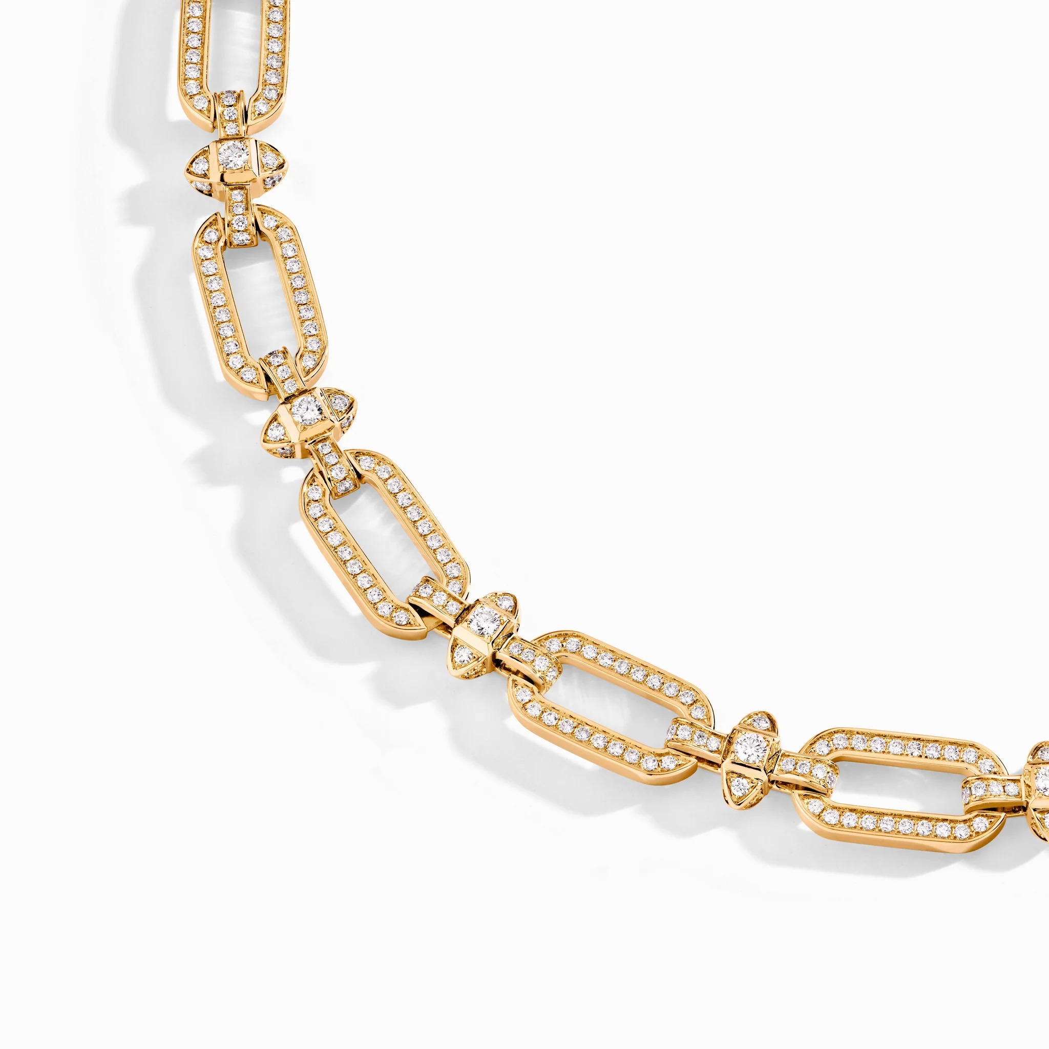 Gerburga 18K Gold Pavé Rectangular Link Bracelet