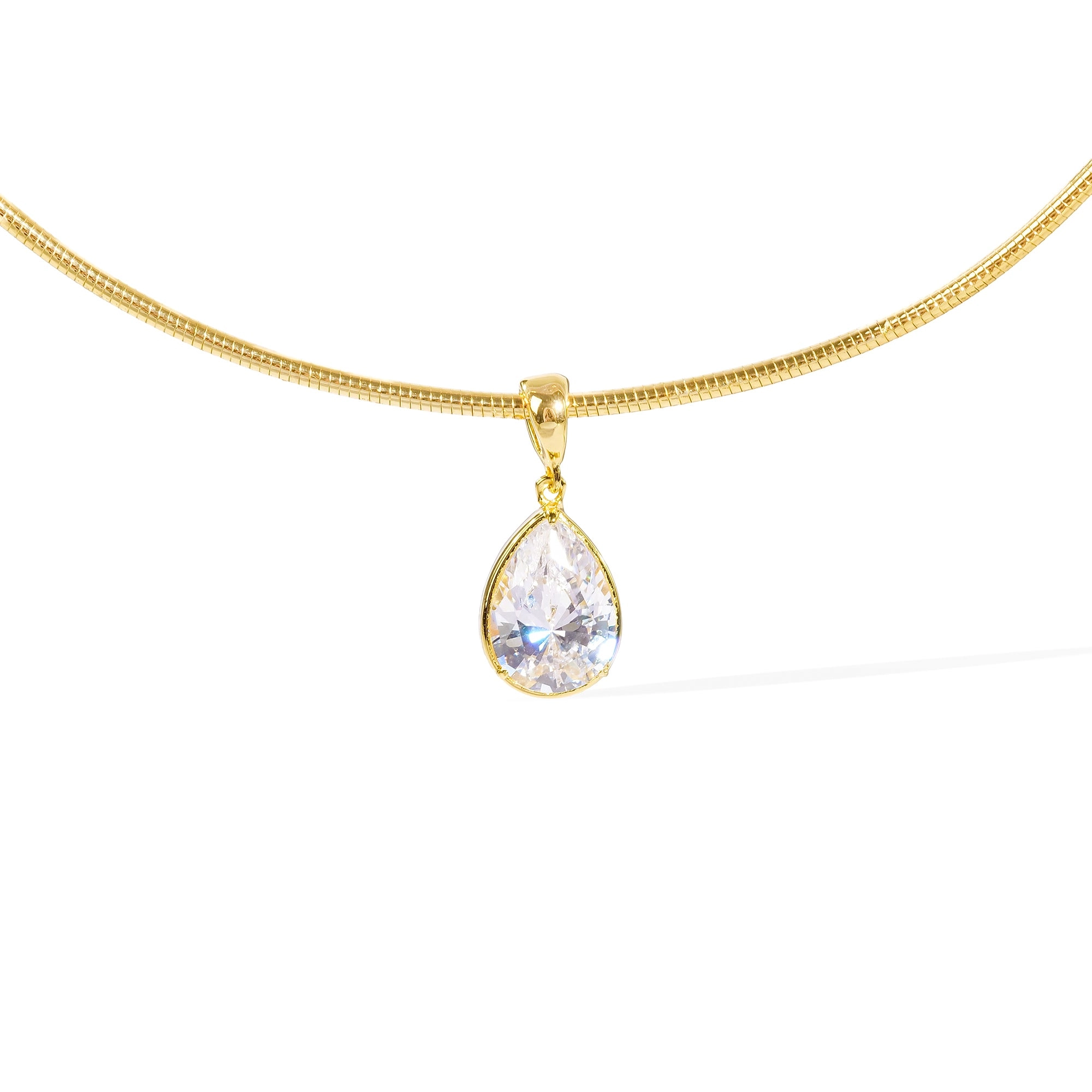 Gerlina 14K Gold Teadrop Choker Necklace