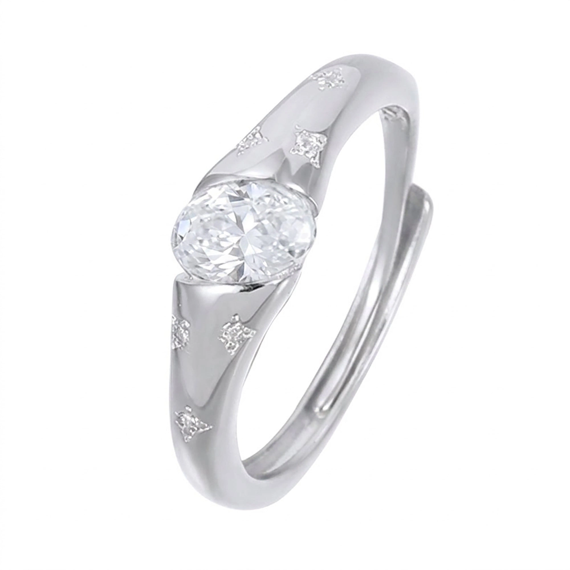 Gernotilde 14K Gold Oval Star Open Ring