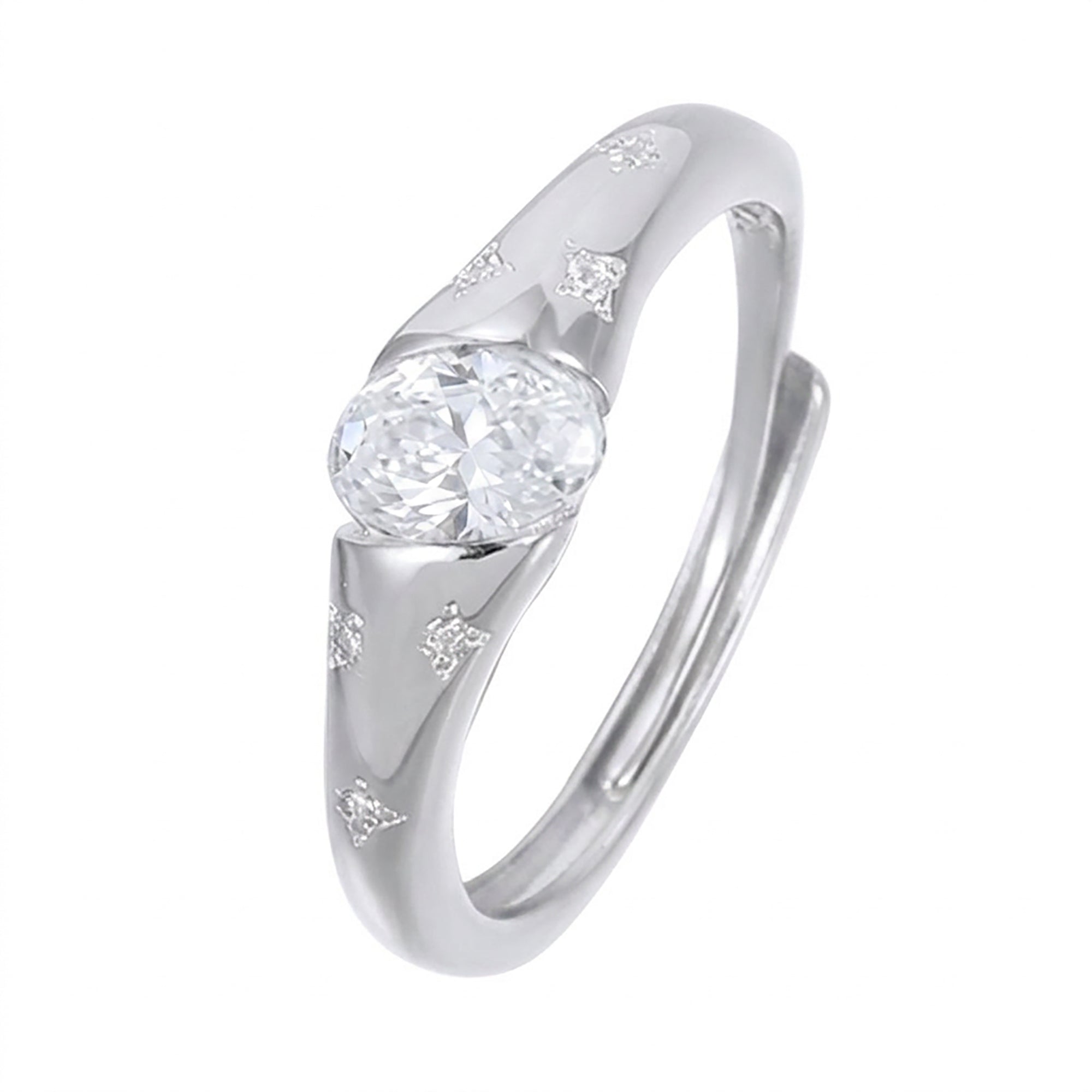 Gernotilde 14K Gold Oval Star Open Ring