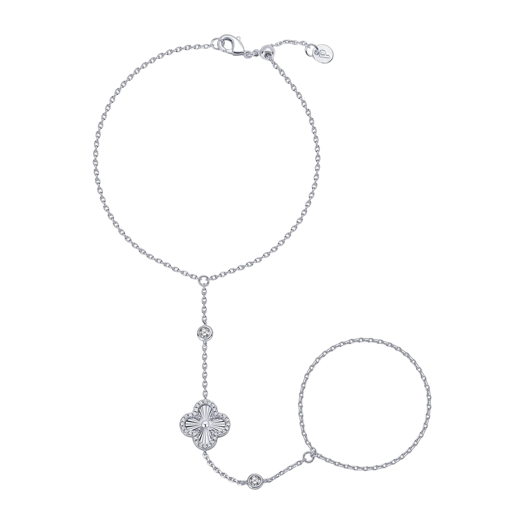 Gertrudine 18K Gold Trèfle Link Finger Bracelet