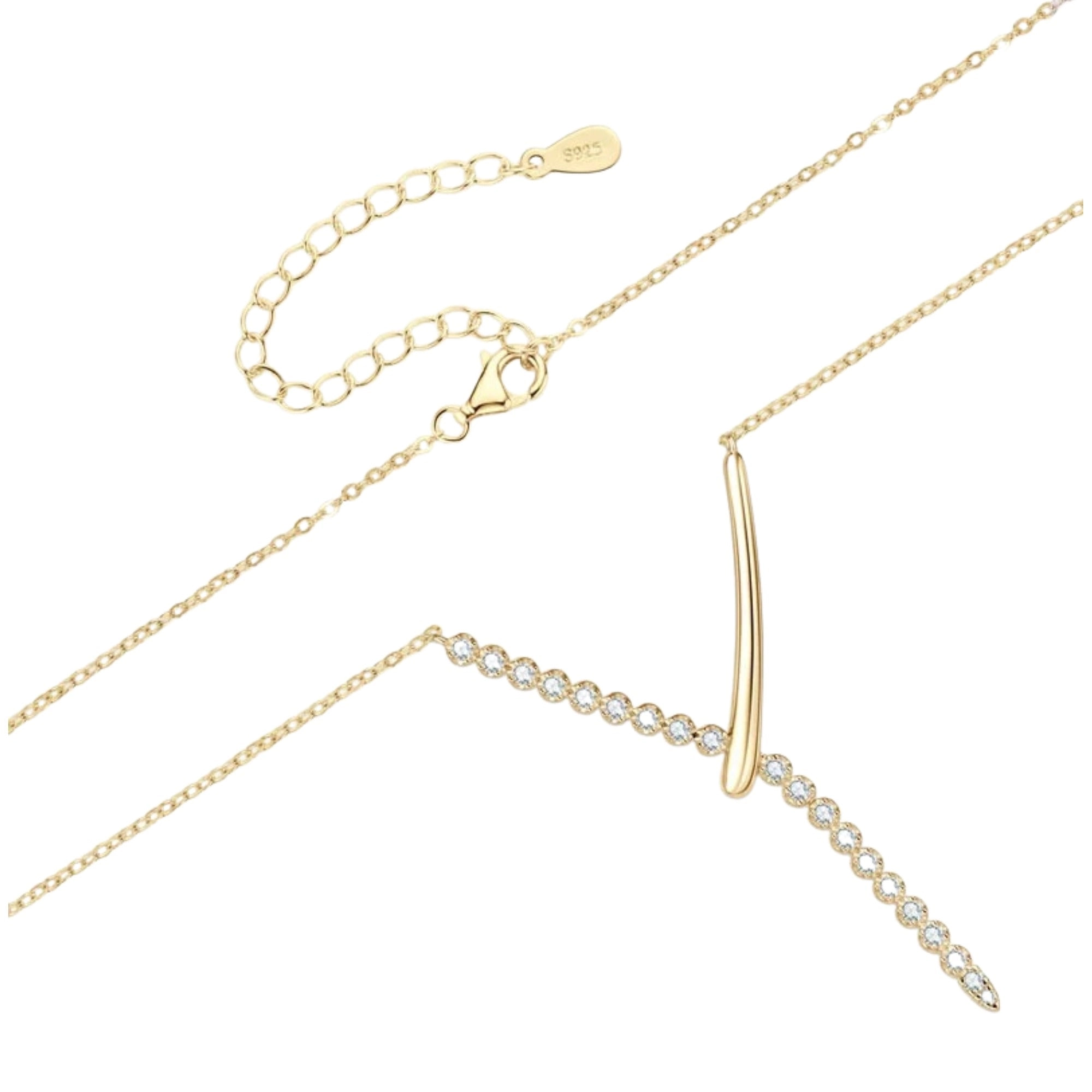 Gilette Y Shape Moissanite Necklace