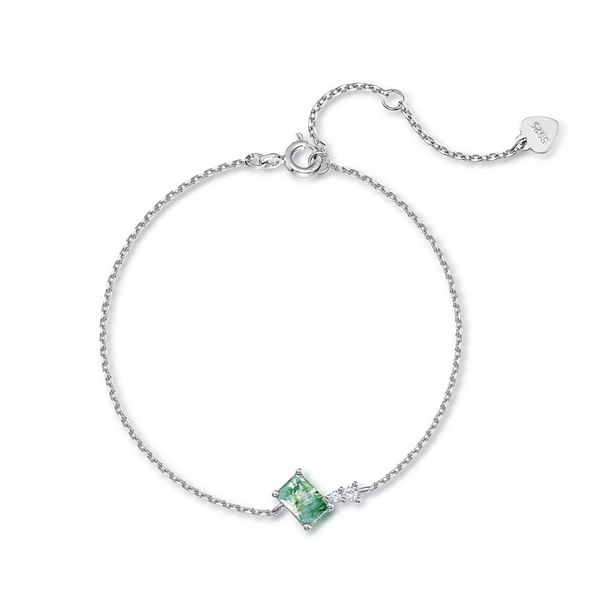 Glawdys Green Moss Rectangular Bracelet