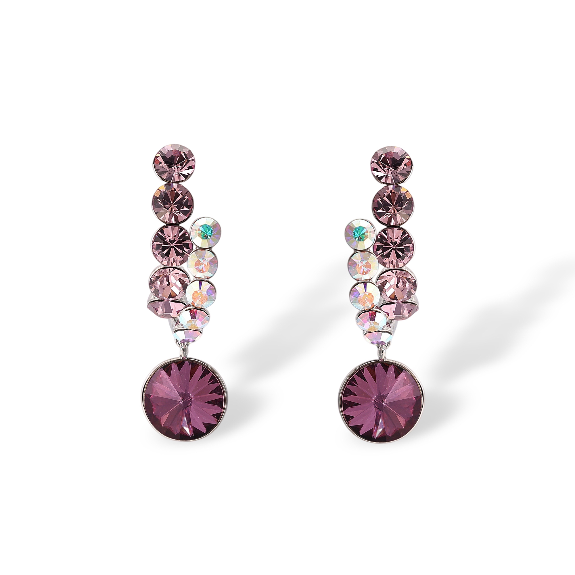Graciosa Purple Round Drop Earrings