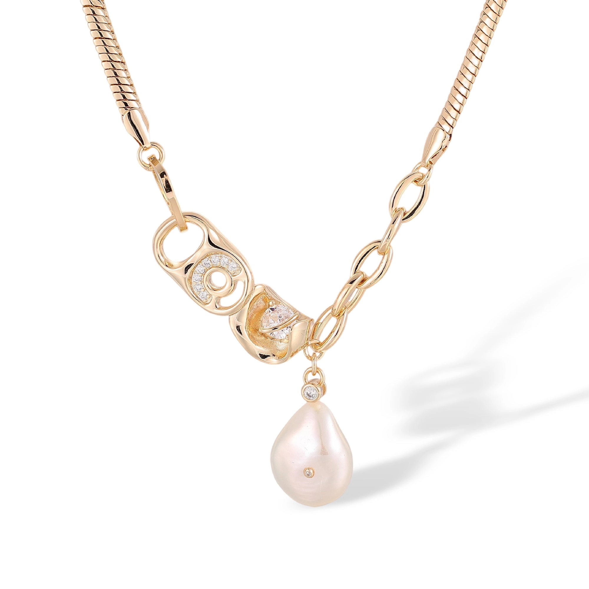 Gwendolin 14k Gold Baroque Pearl Necklace