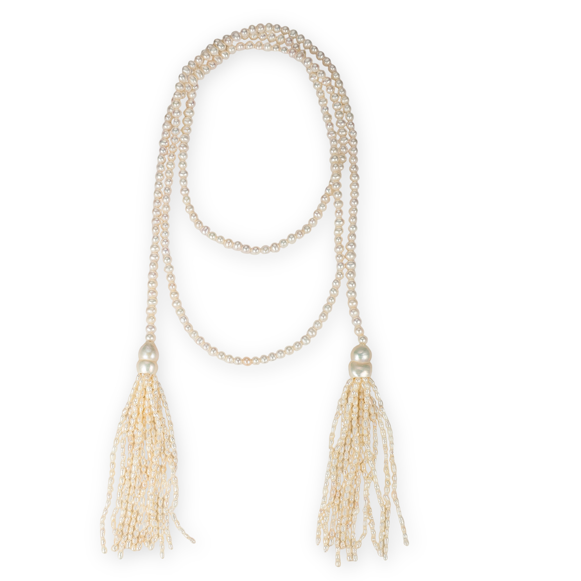 Héliodore White Baroque Pearl Long Necklace