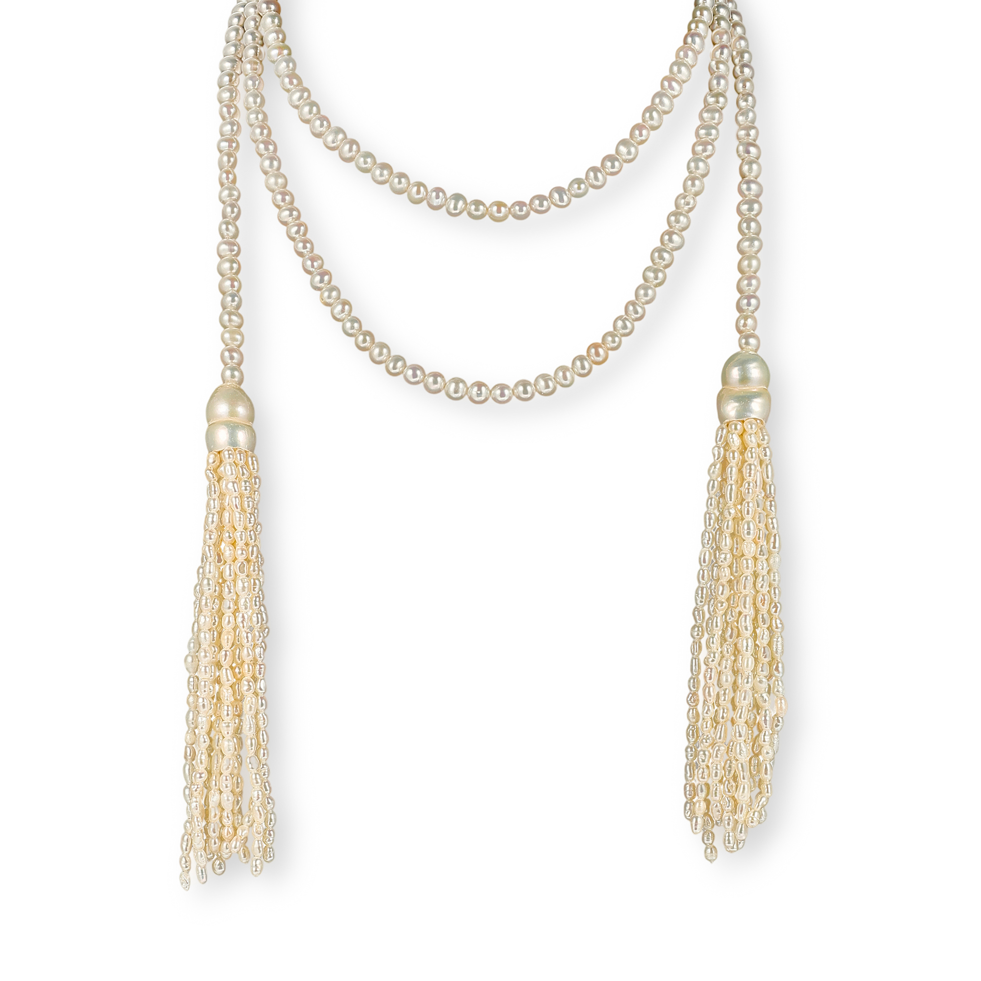 Héliodore White Baroque Pearl Long Necklace
