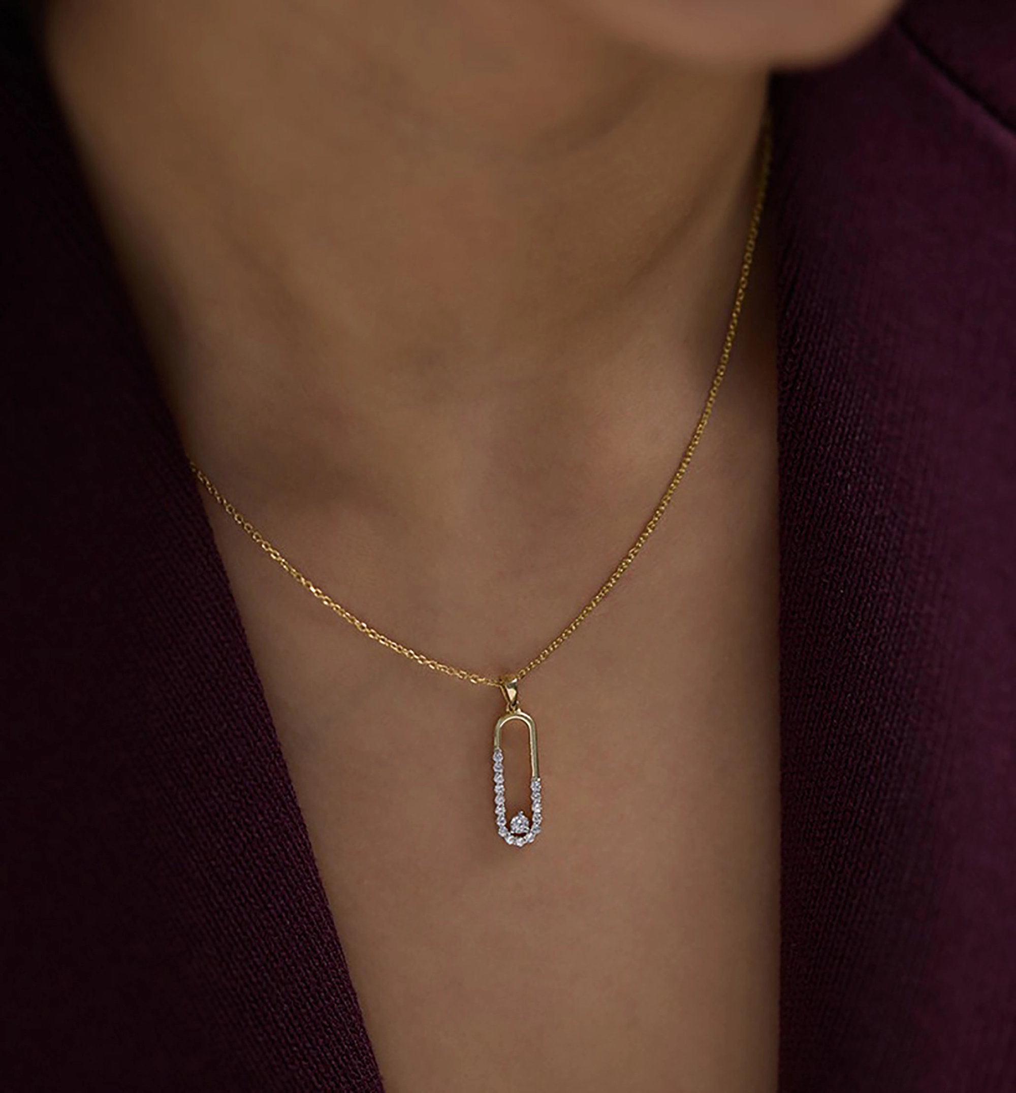 Héméra 18K Gold Hollow Oval Necklace