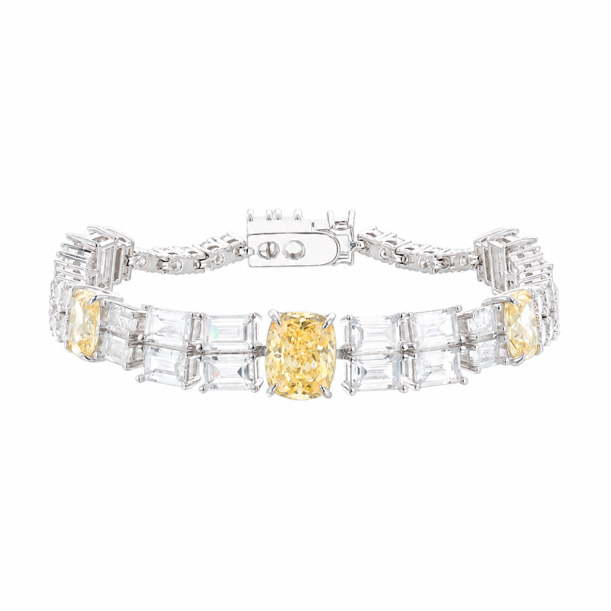 Helenka Yellow Cushion Rectangular Bracelet