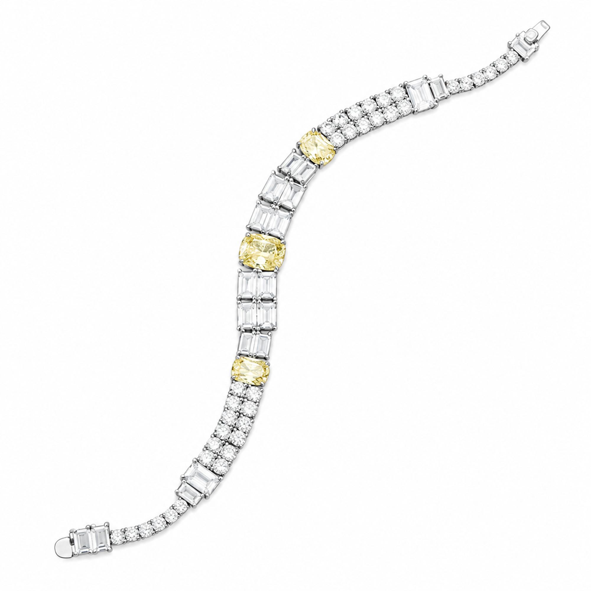 Helenka Yellow Cushion Rectangular Bracelet