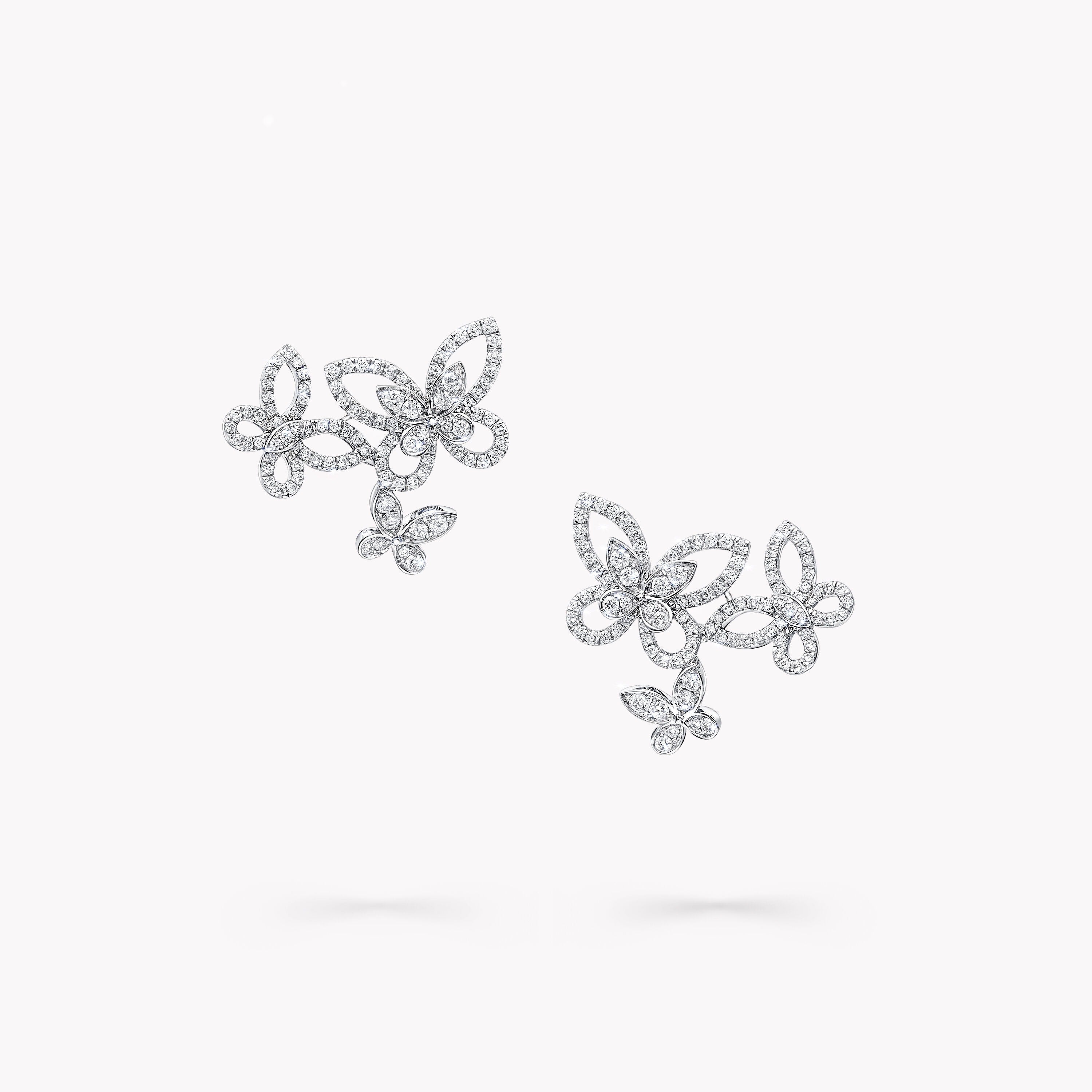Hilaire White Butterfly Stud Earrings