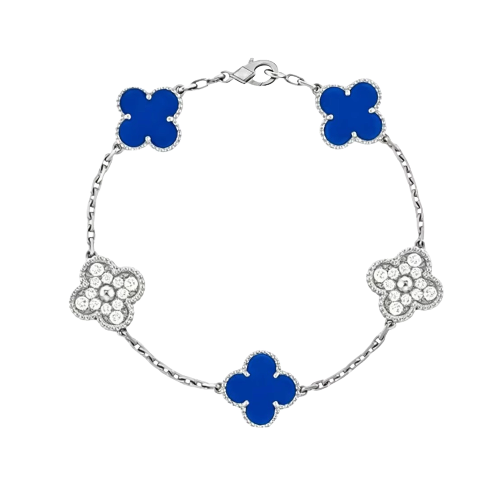 Imke Blue Trèfle Mother of Pearl Bracelet