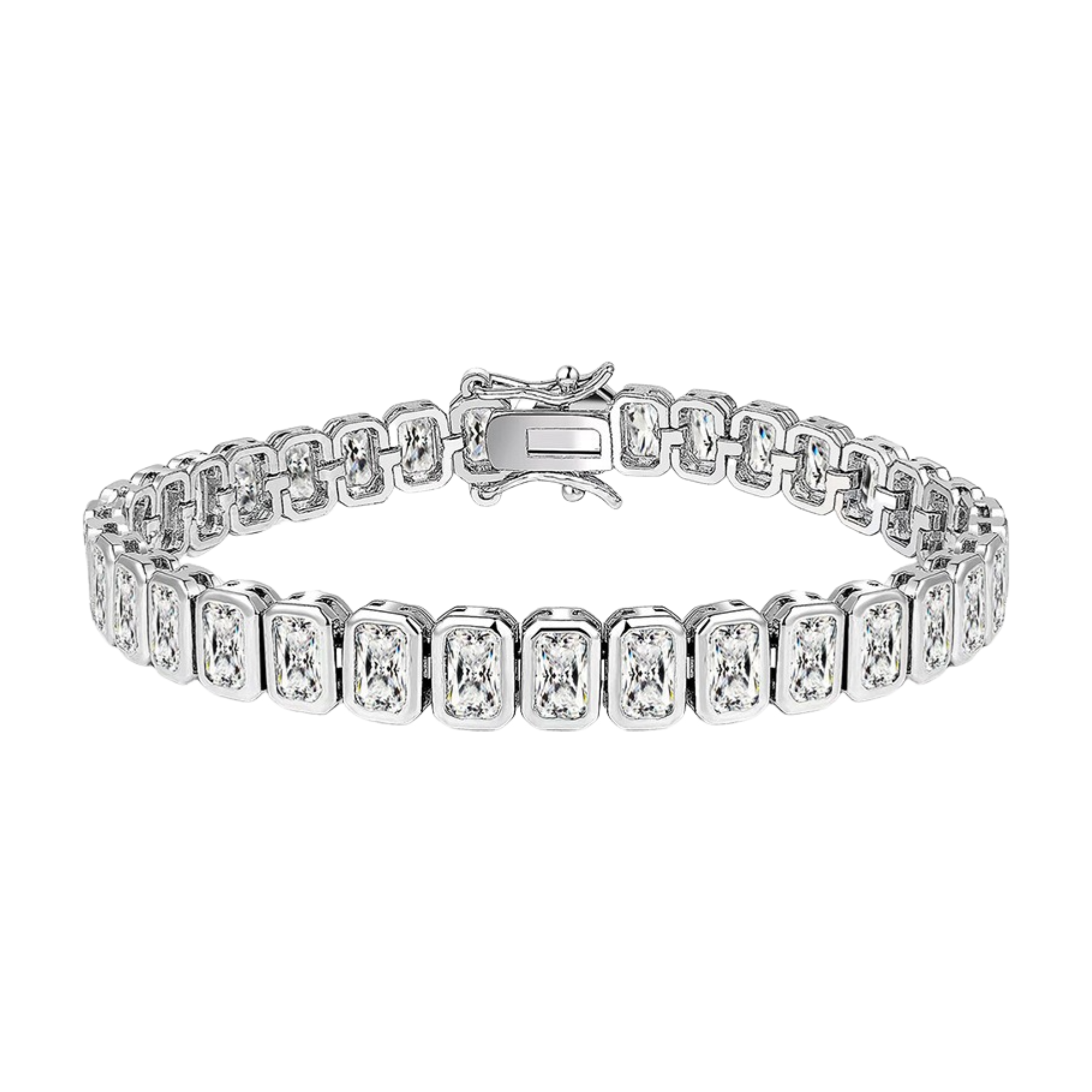 Iris 14K Yellow Gold Rectangular Tennis Bracelet