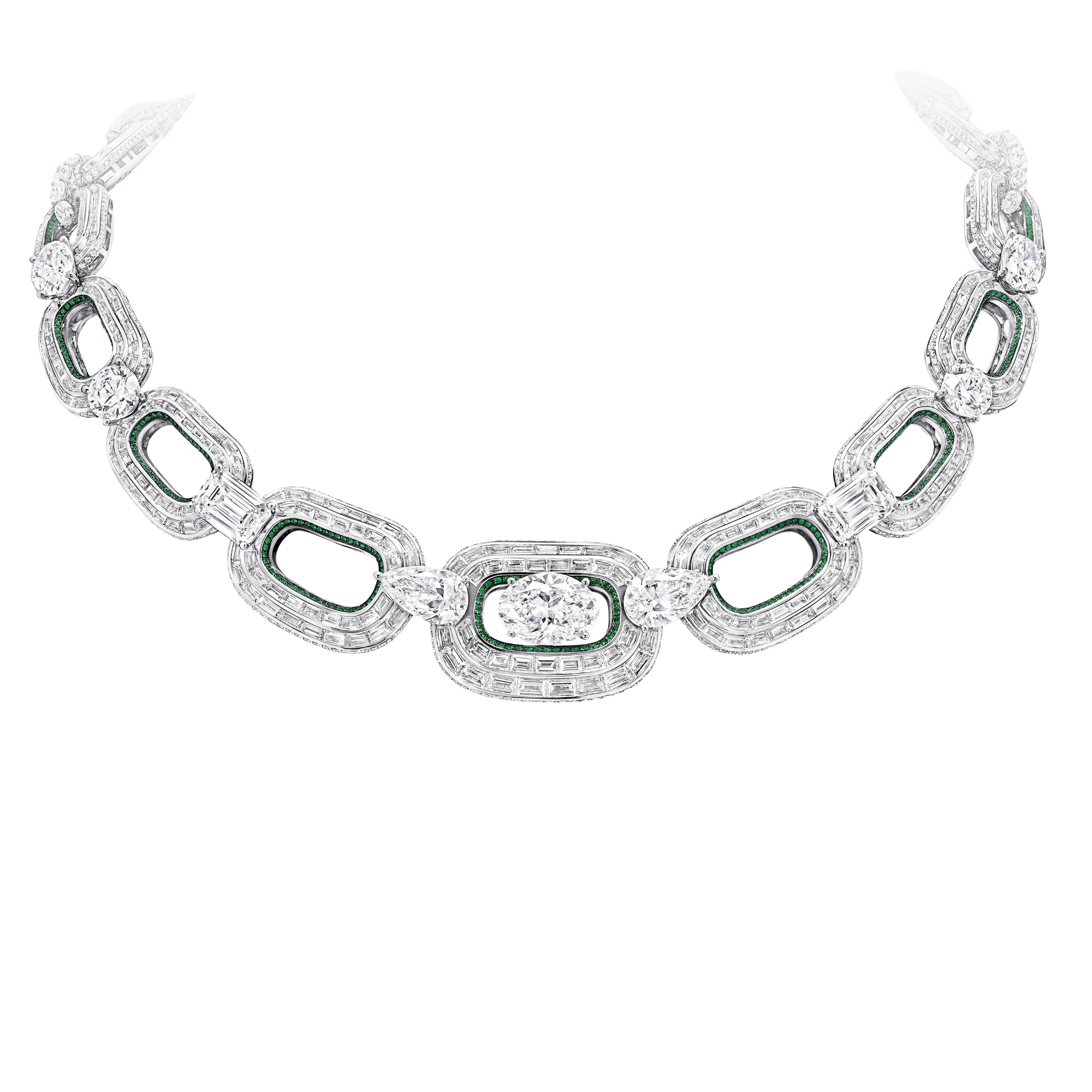 Irmrun White Oval Link Choker Necklace