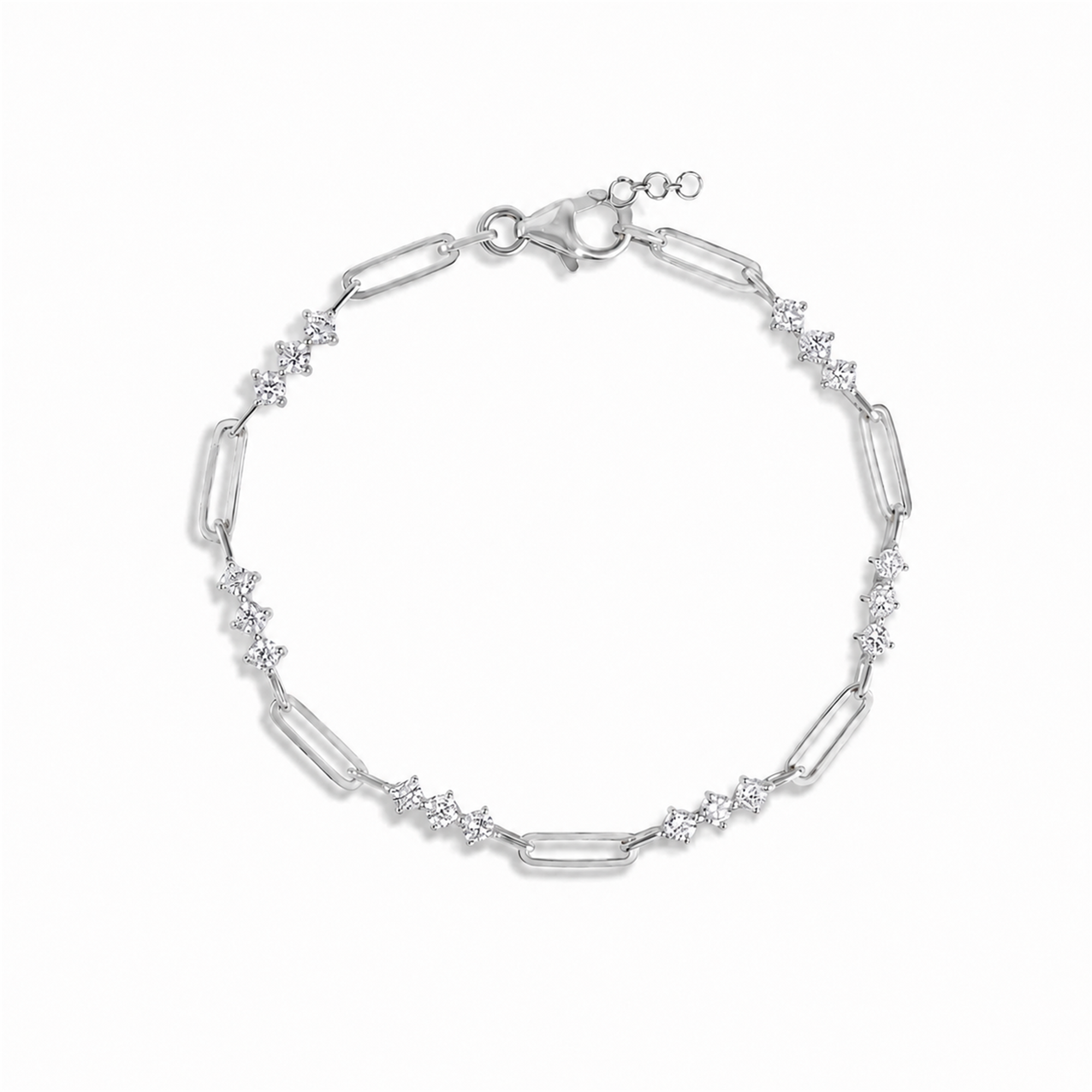 Irmwina 14k Gold Paperclip Link Moissanite Bracelet