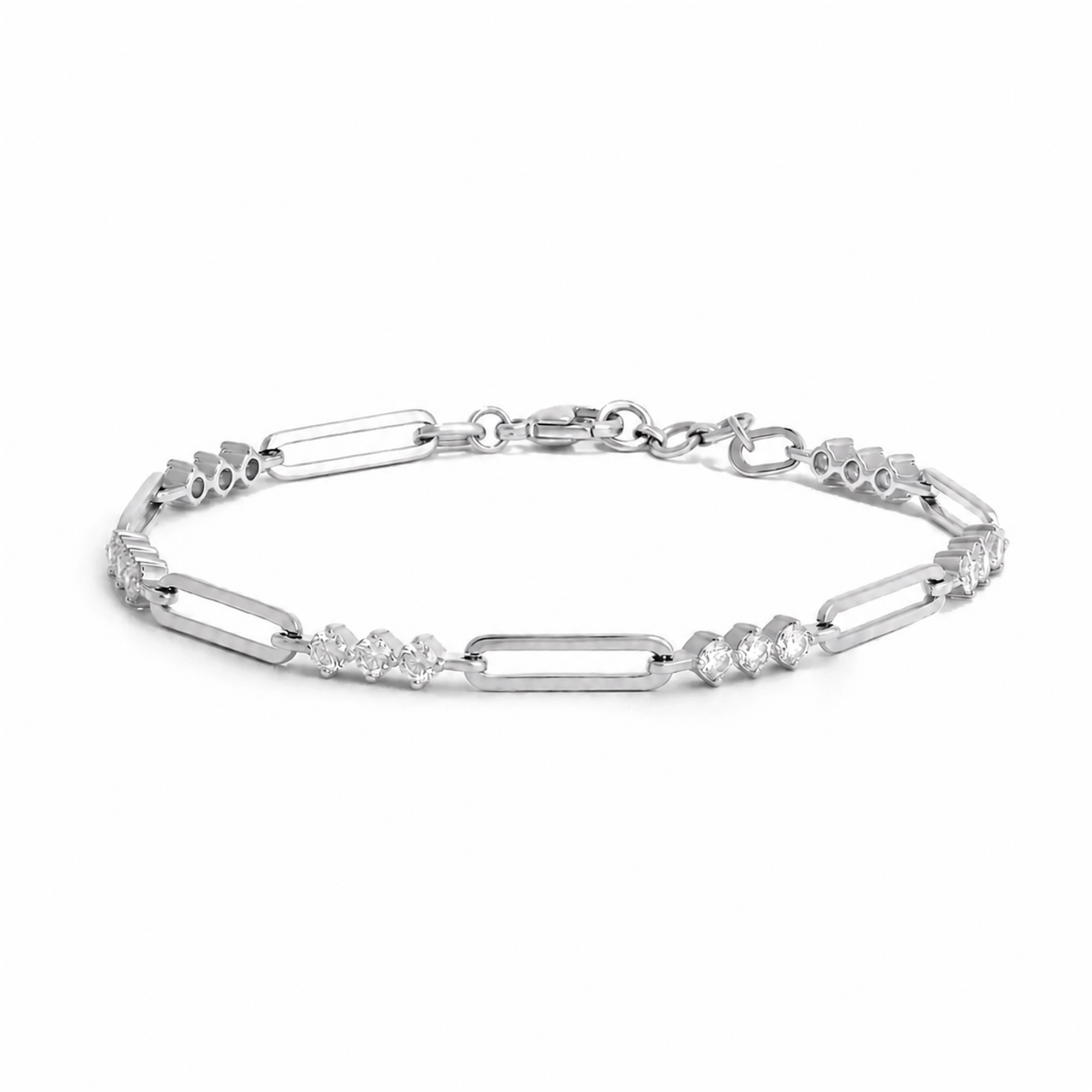 Irmwina 14k Gold Paperclip Link Moissanite Bracelet