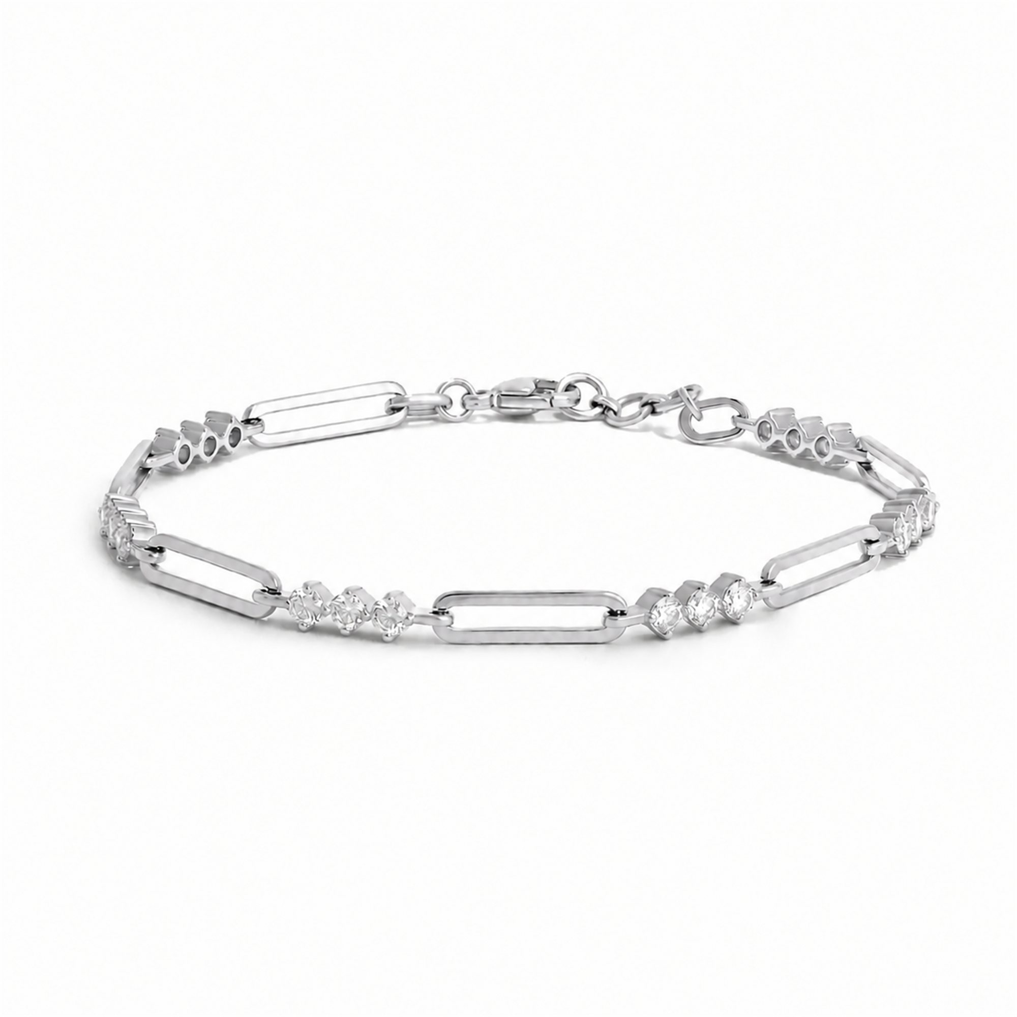 Irmwina 14k Gold Paperclip Link Moissanite Bracelet