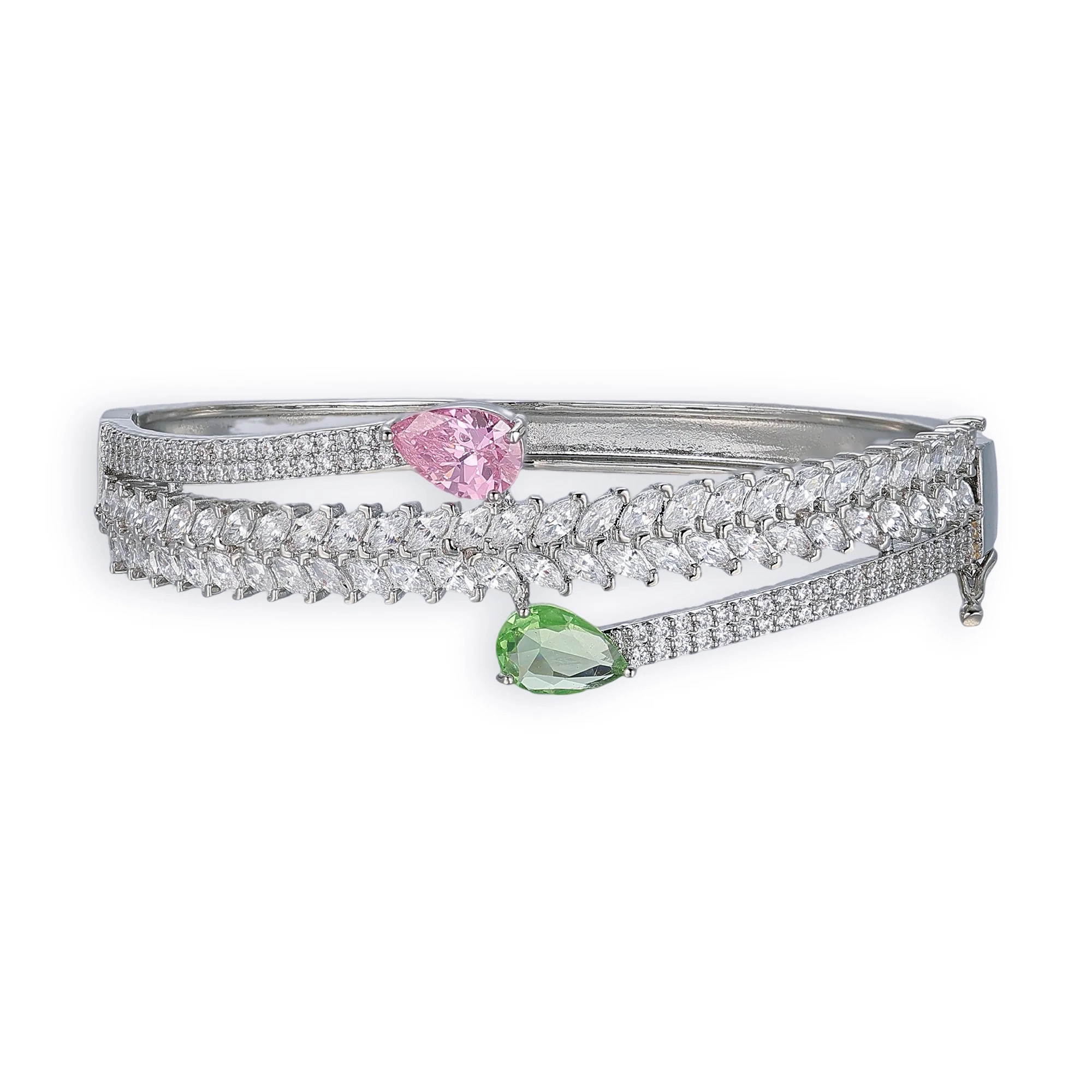 1-Isoldine Pink Teardrop Marquise Bangle